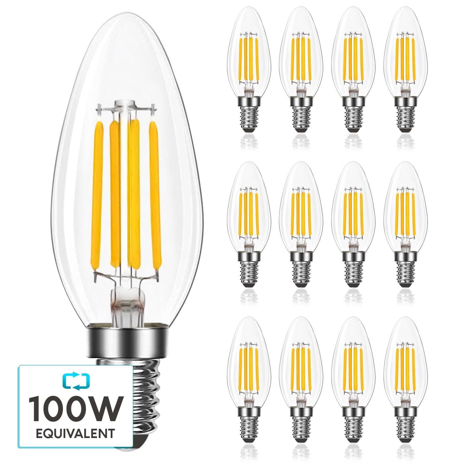 Luxrite LR21632-12PK 7 Watt (100 Watt Equivalent), B11 LED, Dimmable, Natural White (3500K), E12/Candelabra Base