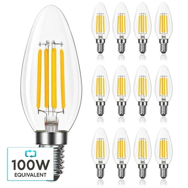 7 Watt (100 Watt Equivalent), B11 LED, Dimmable, Natural White (3500K), E12/Candelabra Base