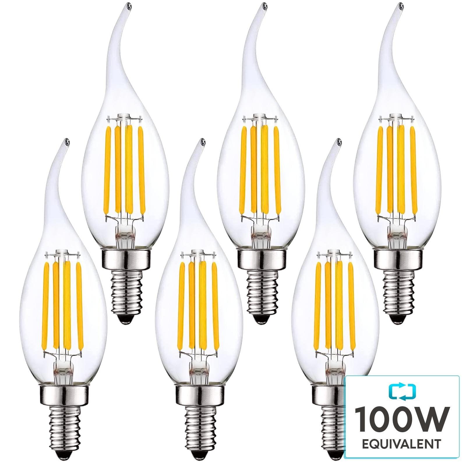 Luxrite LR21639-6PK 7 Watt (100 Watt Equivalent), CA11 LED, Dimmable, Natural White (3500K), E12/Candelabra Base
