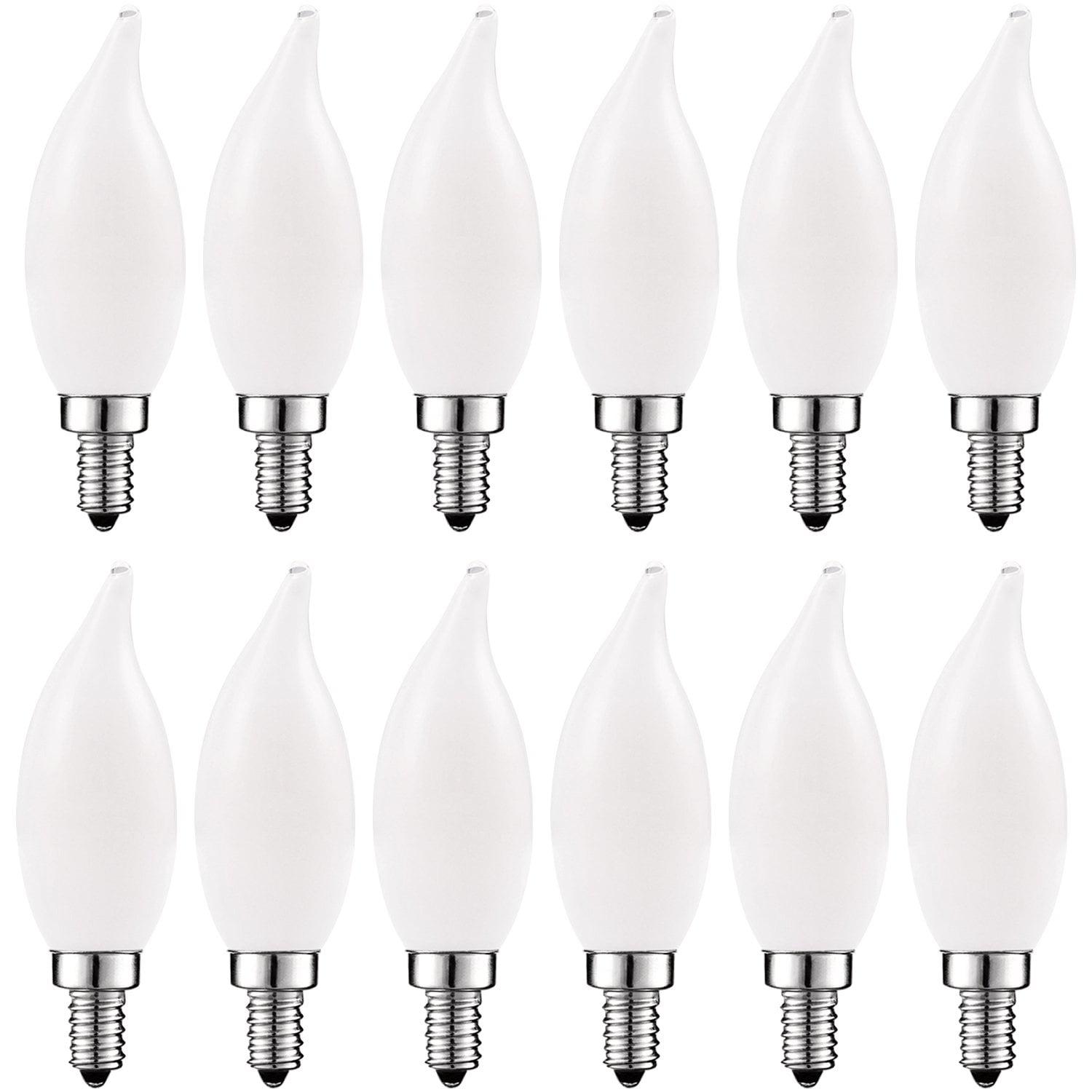 Warm White Frosted Dimmable LED Candelabra Bulbs