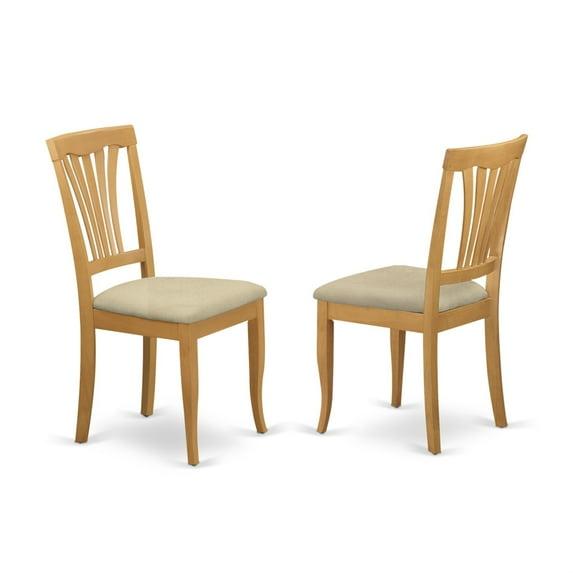 East West Furniture, AVC-OAK-C Avon Chair With Cushion Seat - Oak Finish