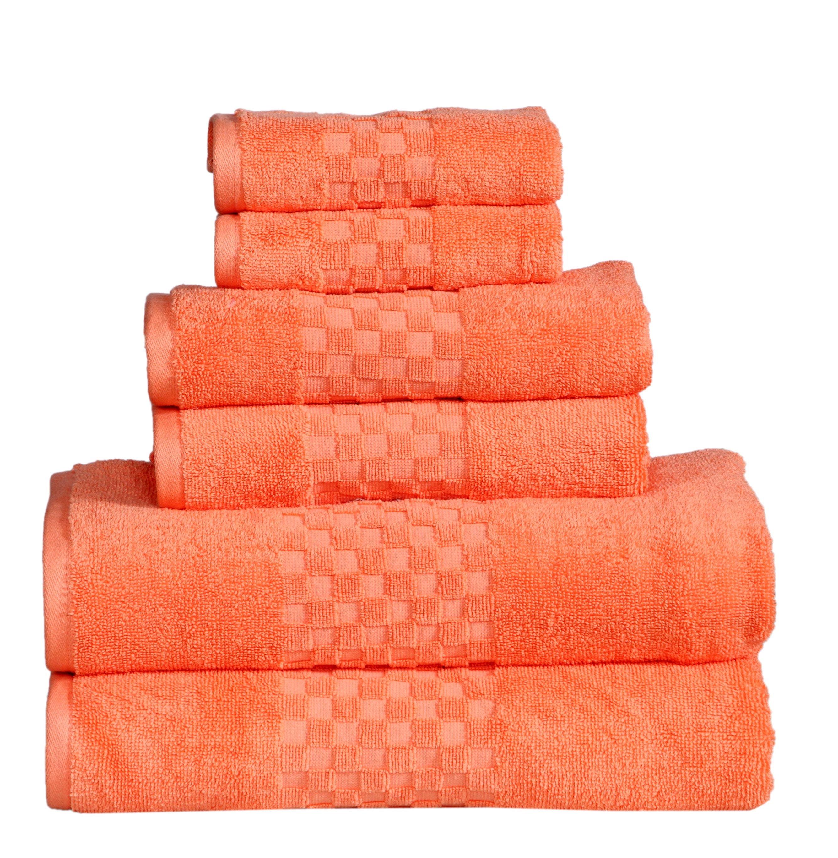 Luxury 100% Cotton 6-Piece Towel Set, 650 GSM Hotel Collection, Super Soft and Highly Absorbent (Multicolor, 6 Pack Set)