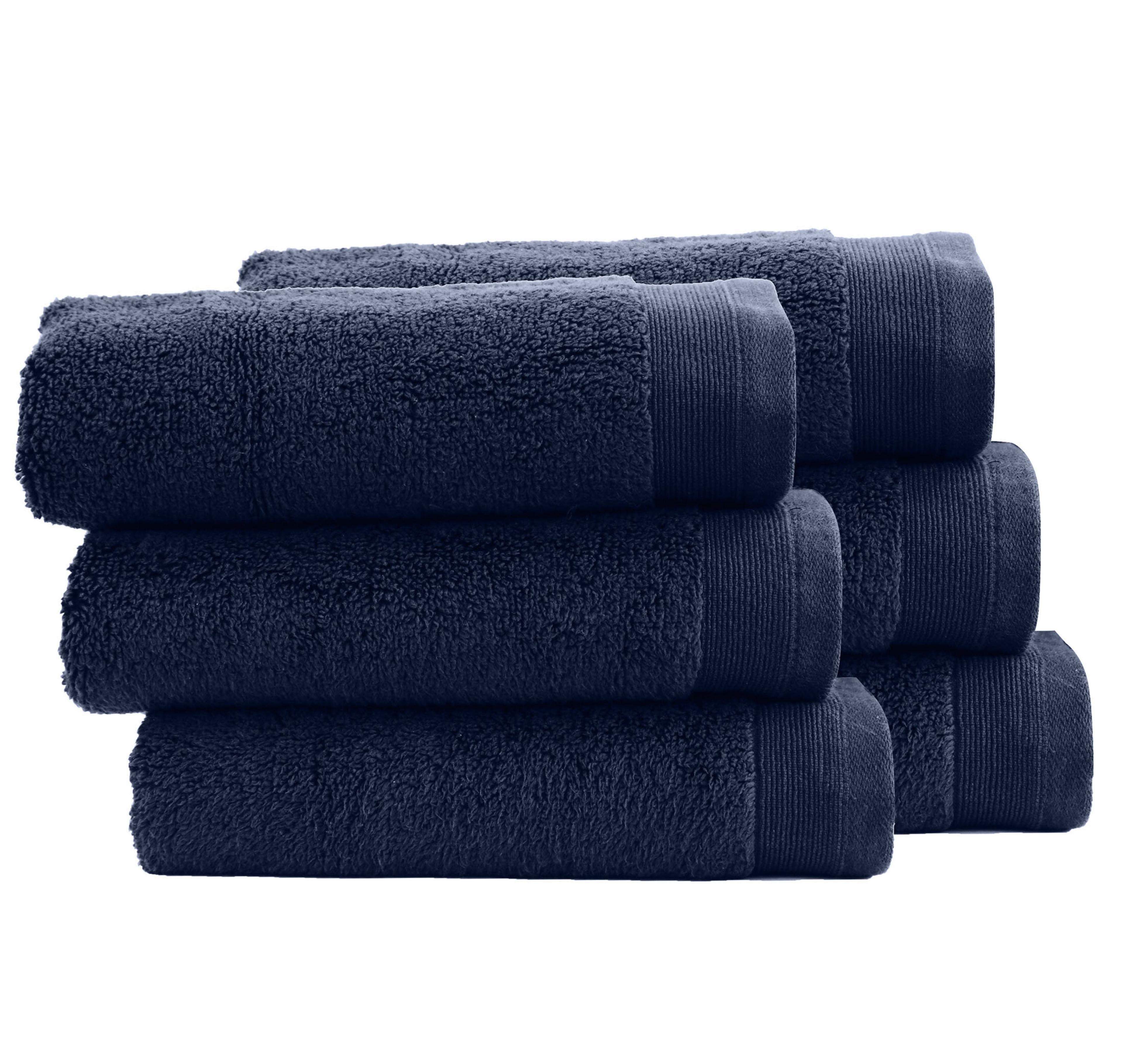 Hand Towels - 6-Pack, Softest 100% Cotton by California Design Den - Navy Blue, Six-Pcs Hand Towels