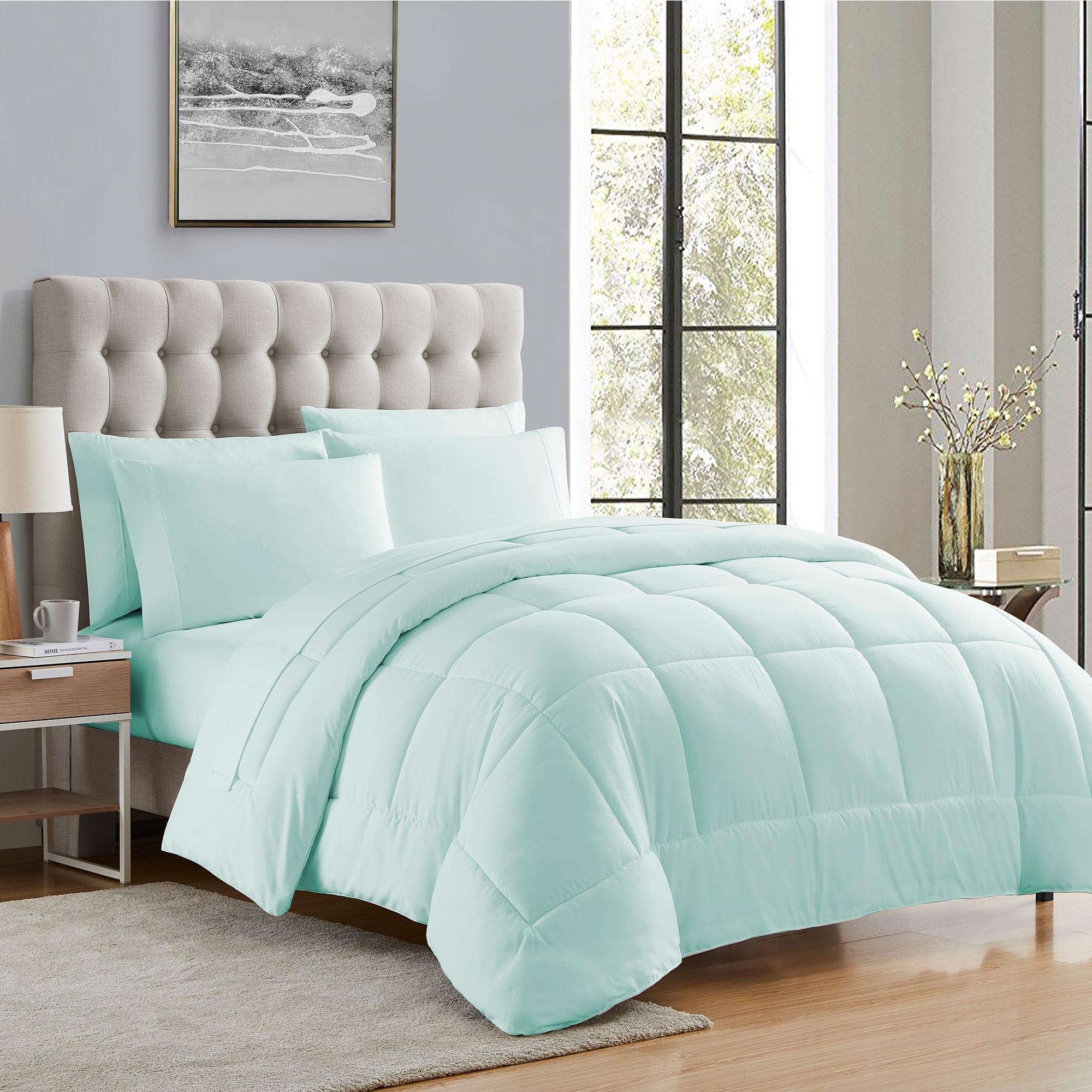 Luxury Alternative Solid Comforter and Sheet Set with Bonus Pillowcases