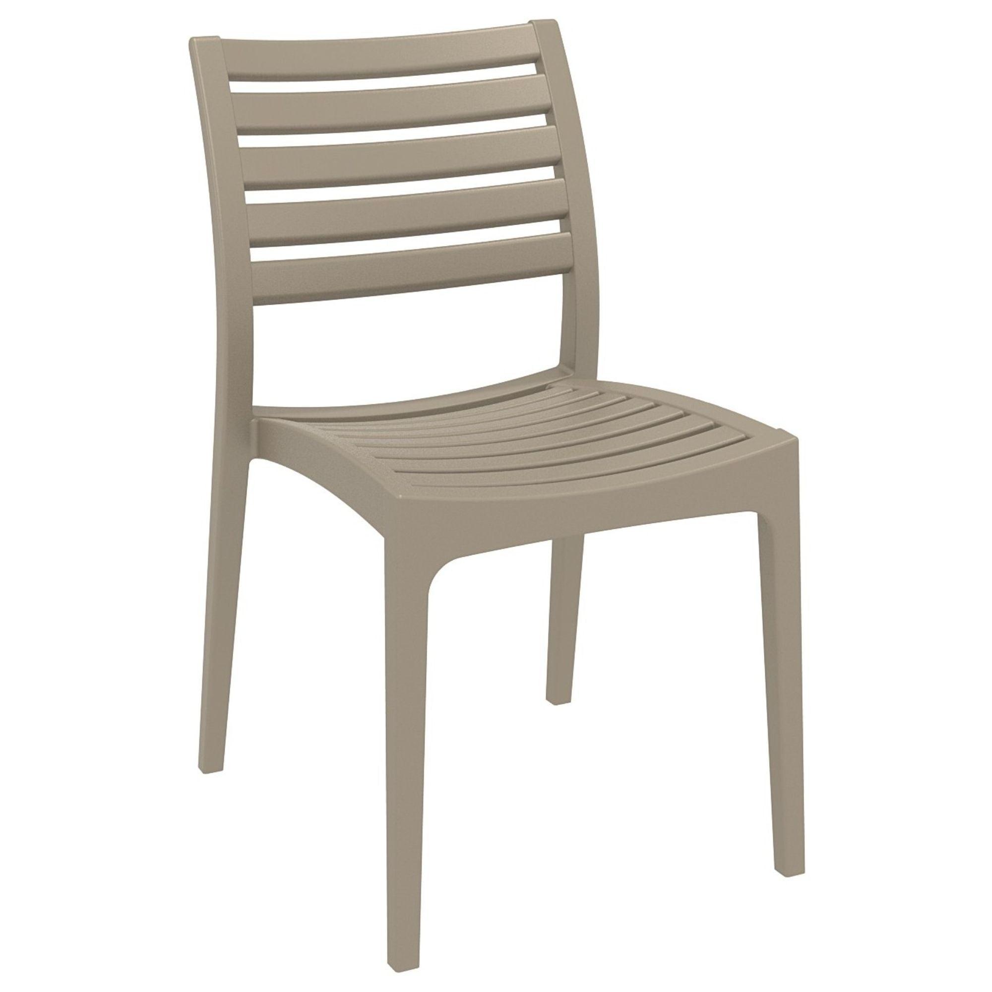 Taupe Brown 33" Stackable Resin Outdoor Dining Chair