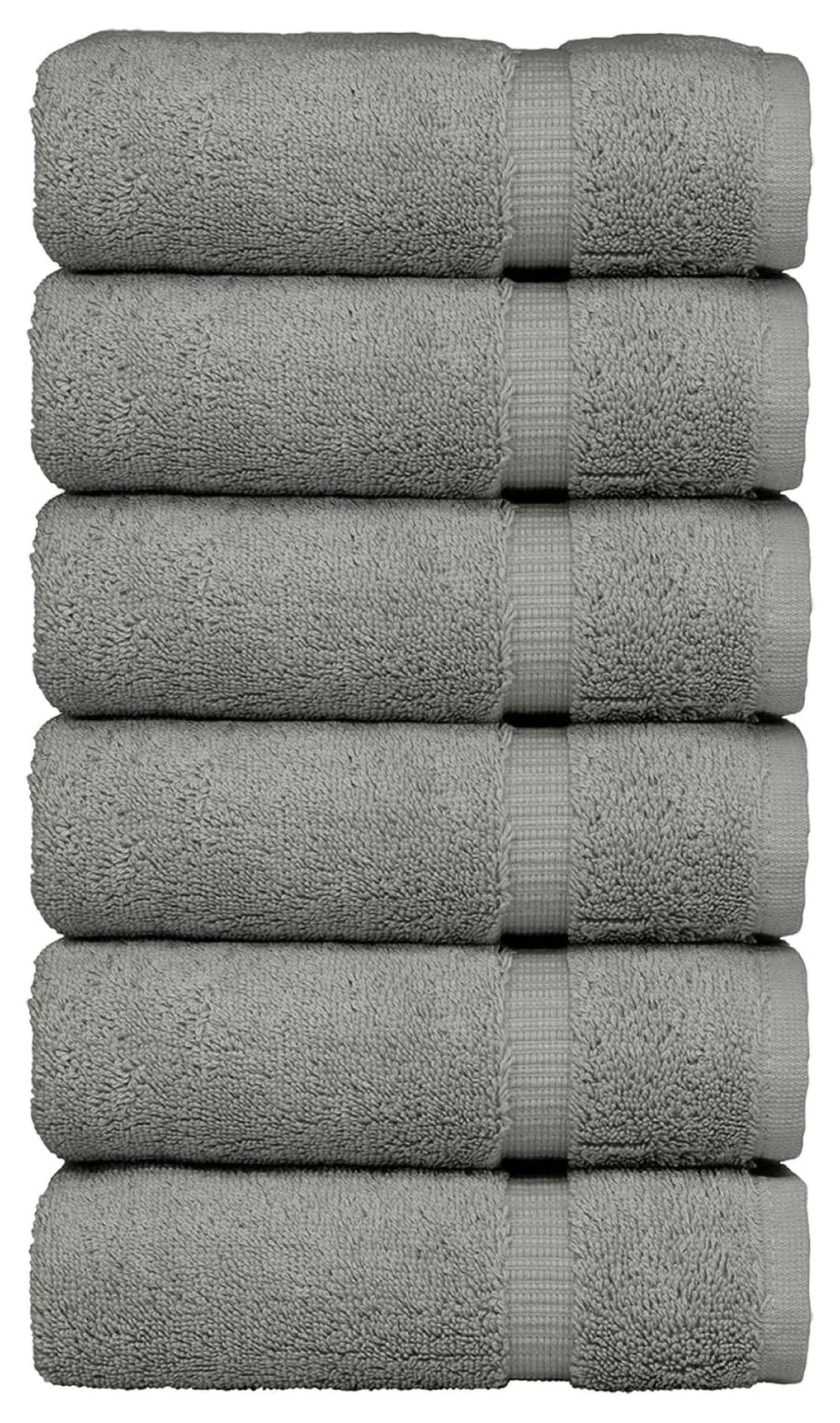 Host & Home Cotton Luxury 6-Piece Bath Towel Set, Quick-Drying, Dobby Border