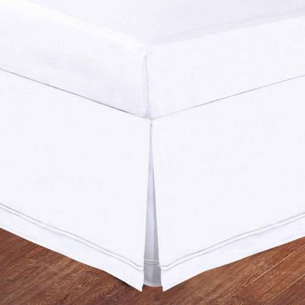 White Twin Polyester Bed Skirt with Split Corner