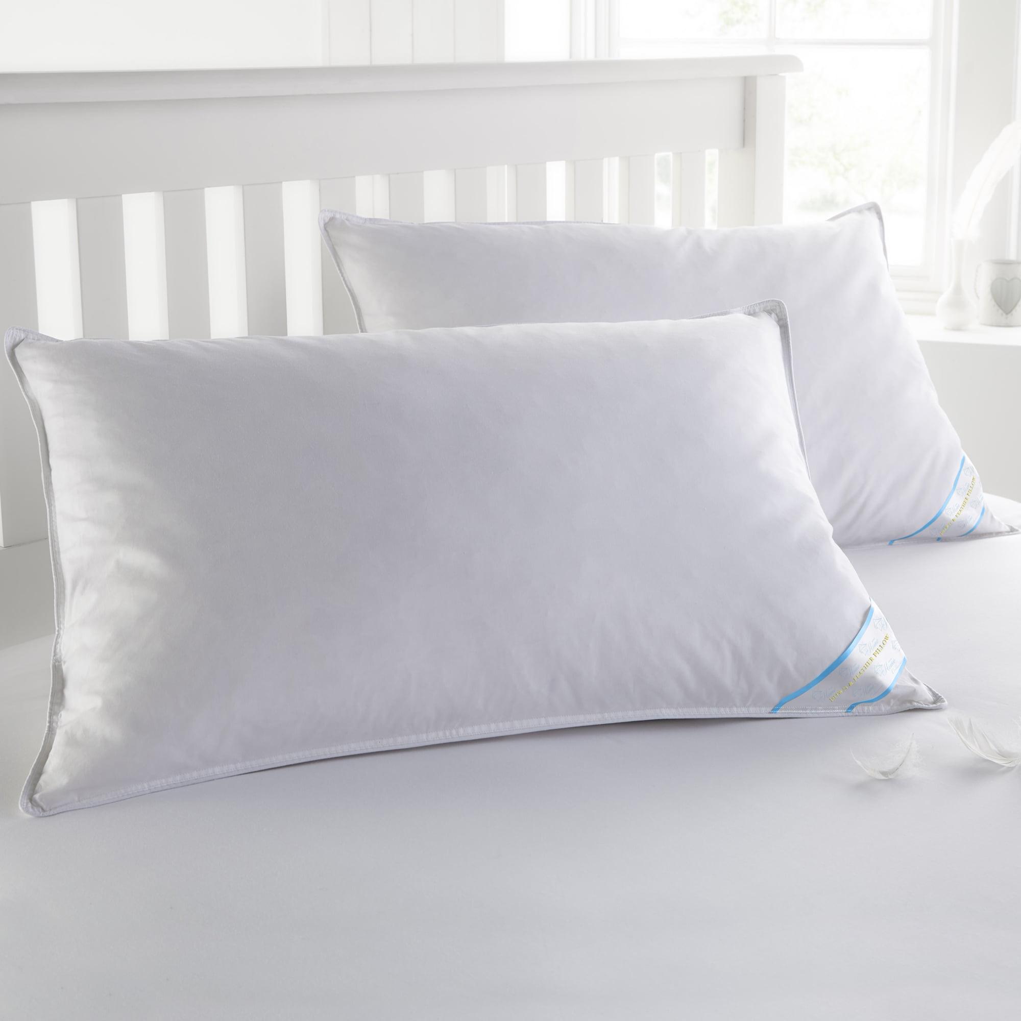 Queen White Goose Down 400 Thread Count Bed Pillow Set