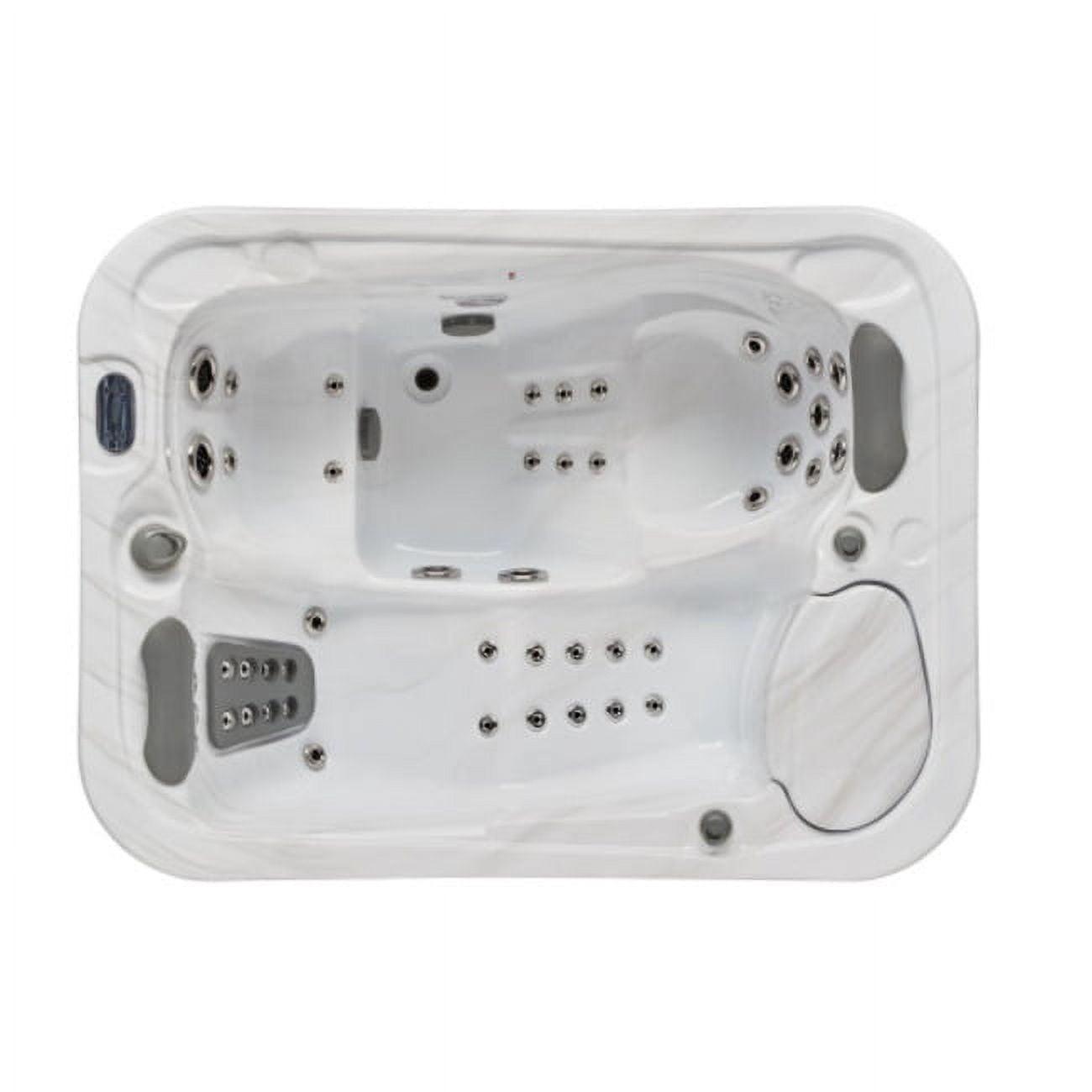 Luxury Spas 240 Volt 47 - Jet Acrylic Rectangle Hot Tub with Ozonator and Built-In Speaker in Gray