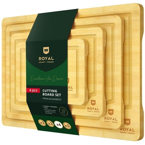 Royal Craft Wood Bamboo Cutting Board Set of 4