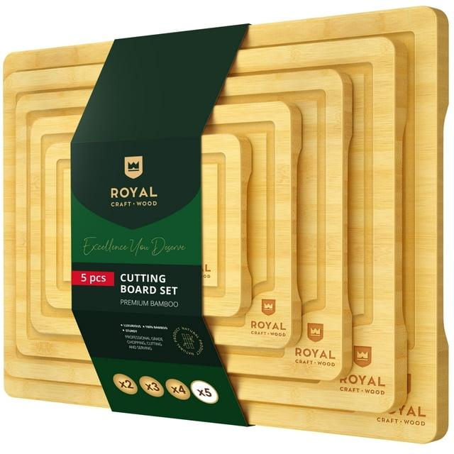Royal Craft Wood Bamboo Cutting Board Set of 5