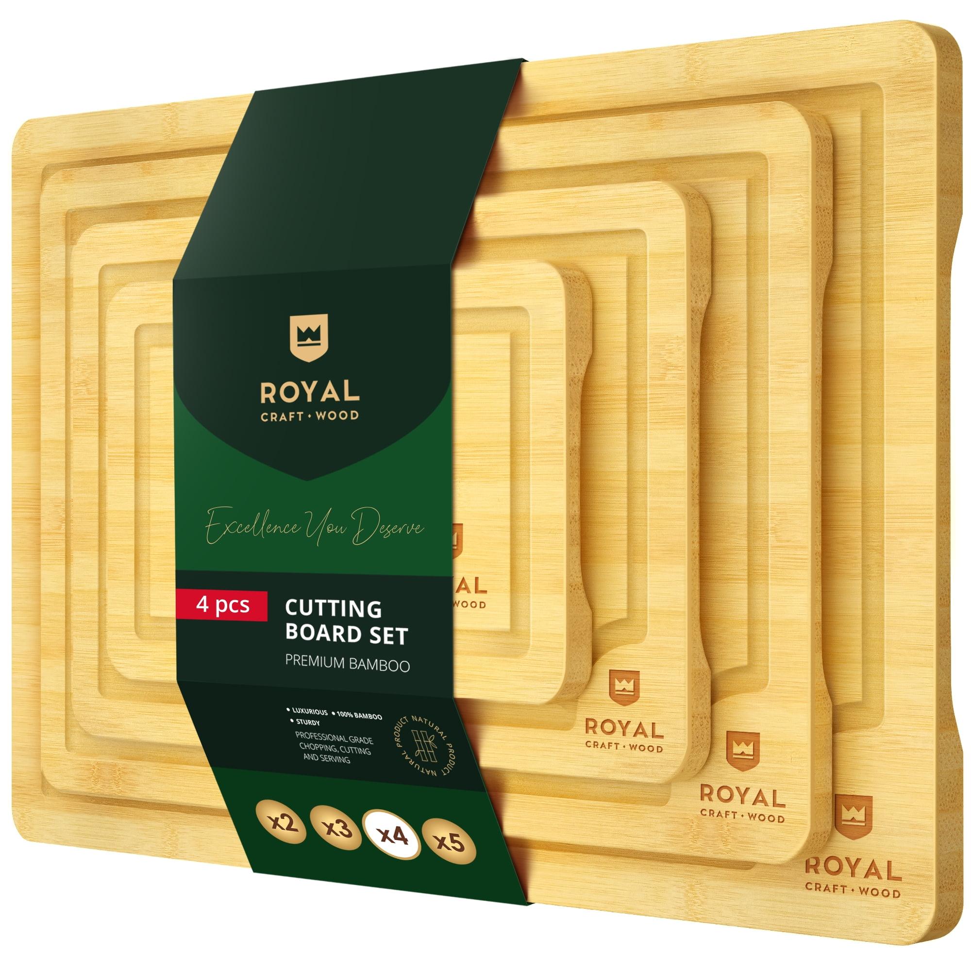 Royal Craft Wood Bamboo Cutting Board Set of 4