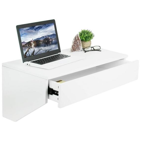 Vivo VIVO White Floating Wall Mounted Storage Shelf, Desk Drawer, DESK-SF01W