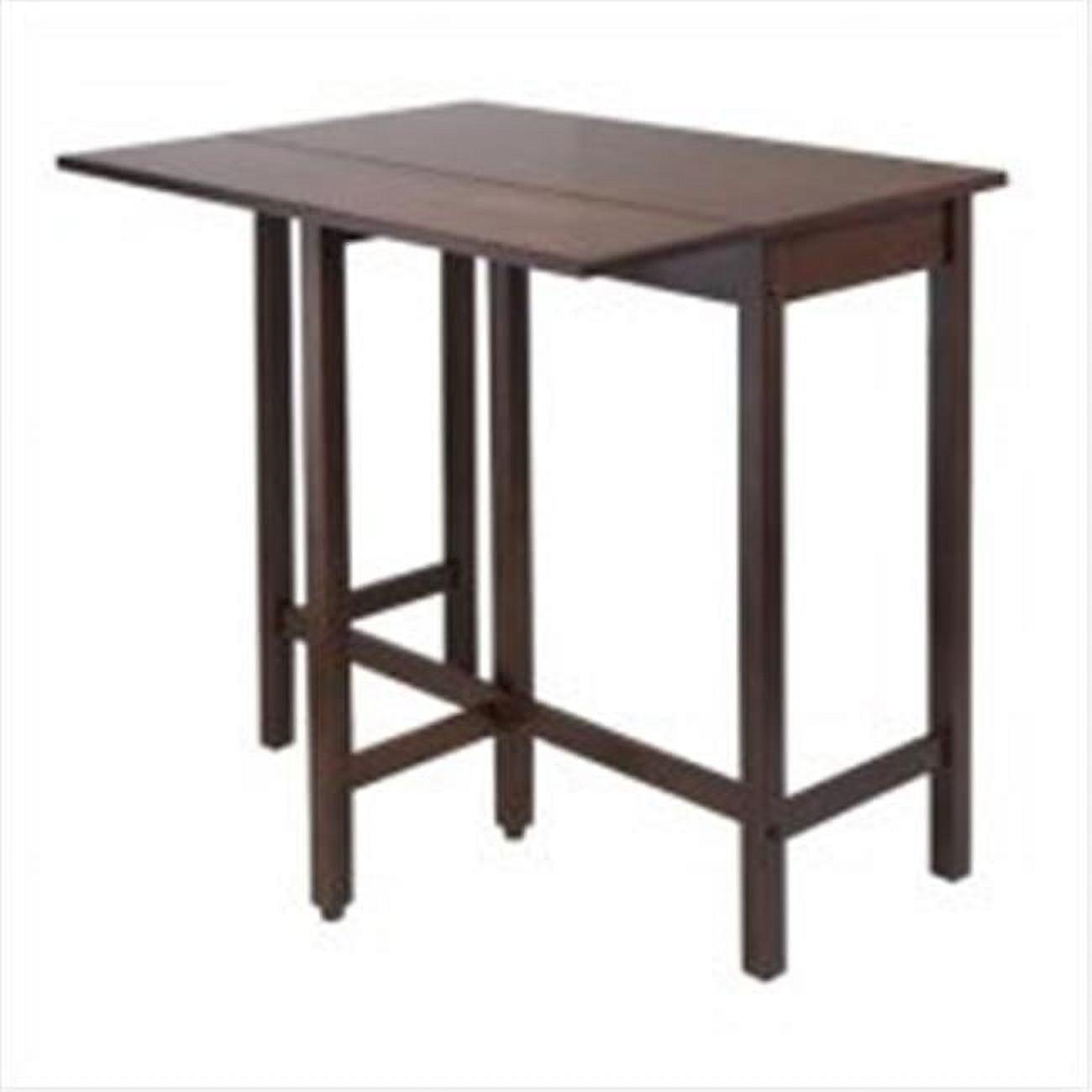 Lynnwood High Drop Leaf Dining Table Antique Walnut - Winsome: Solid Wood, Bar-Height, Rectangular