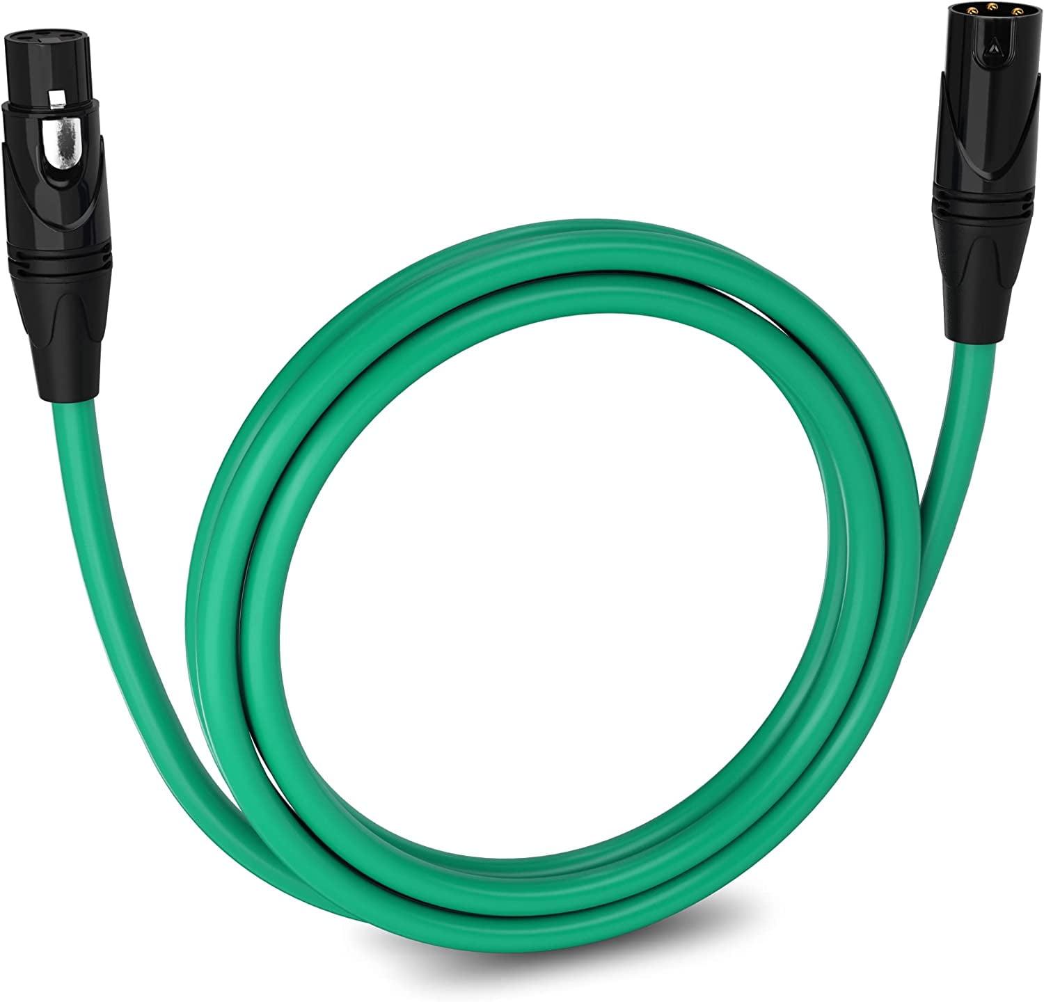 LyxPro 6 Feet Green XLR Male to Female Microphone Cable