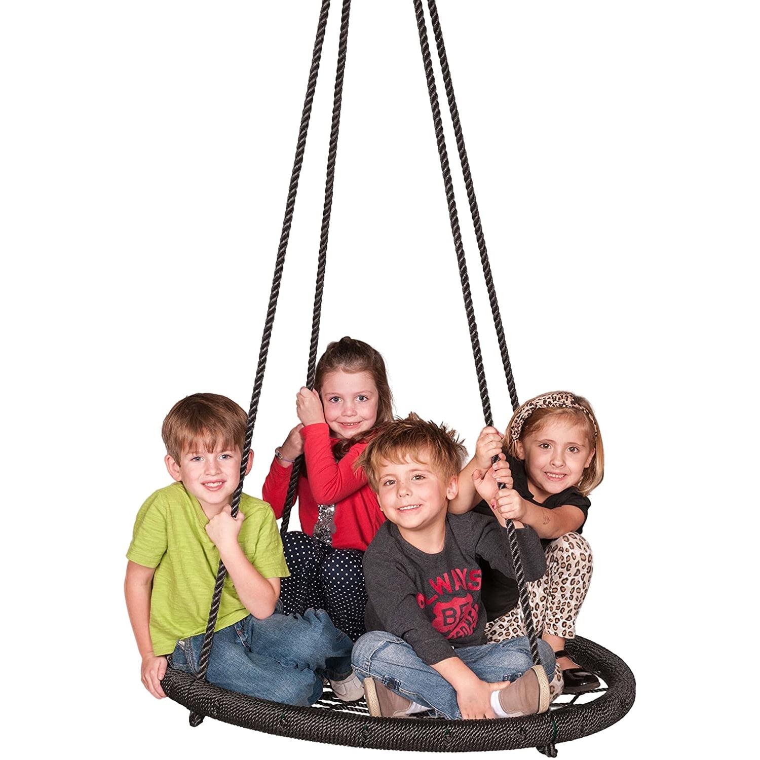 Web Riderz Black Adjustable Outdoor Rope Swing for Kids