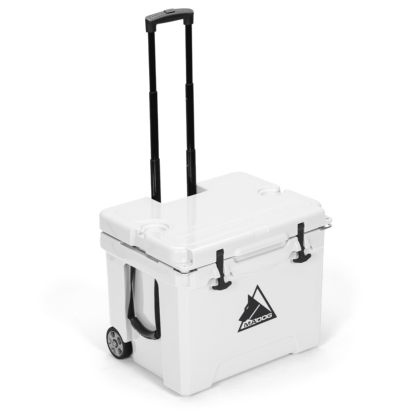 White 42 Quart Rolling Cooler with Wheels and Handle