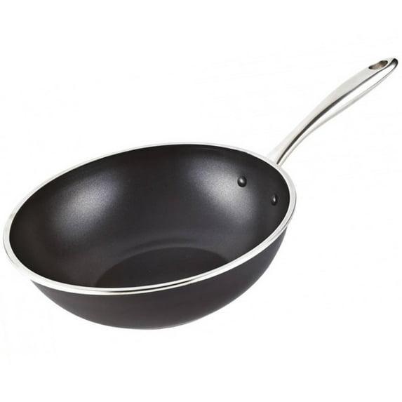 MAGEFESA Prisma 11" Stainless Steel Wok with Triple-Layer Nonstick Coating, Induction-Compatible, Oven & Dishwasher Safe, Stir-Fry Pan