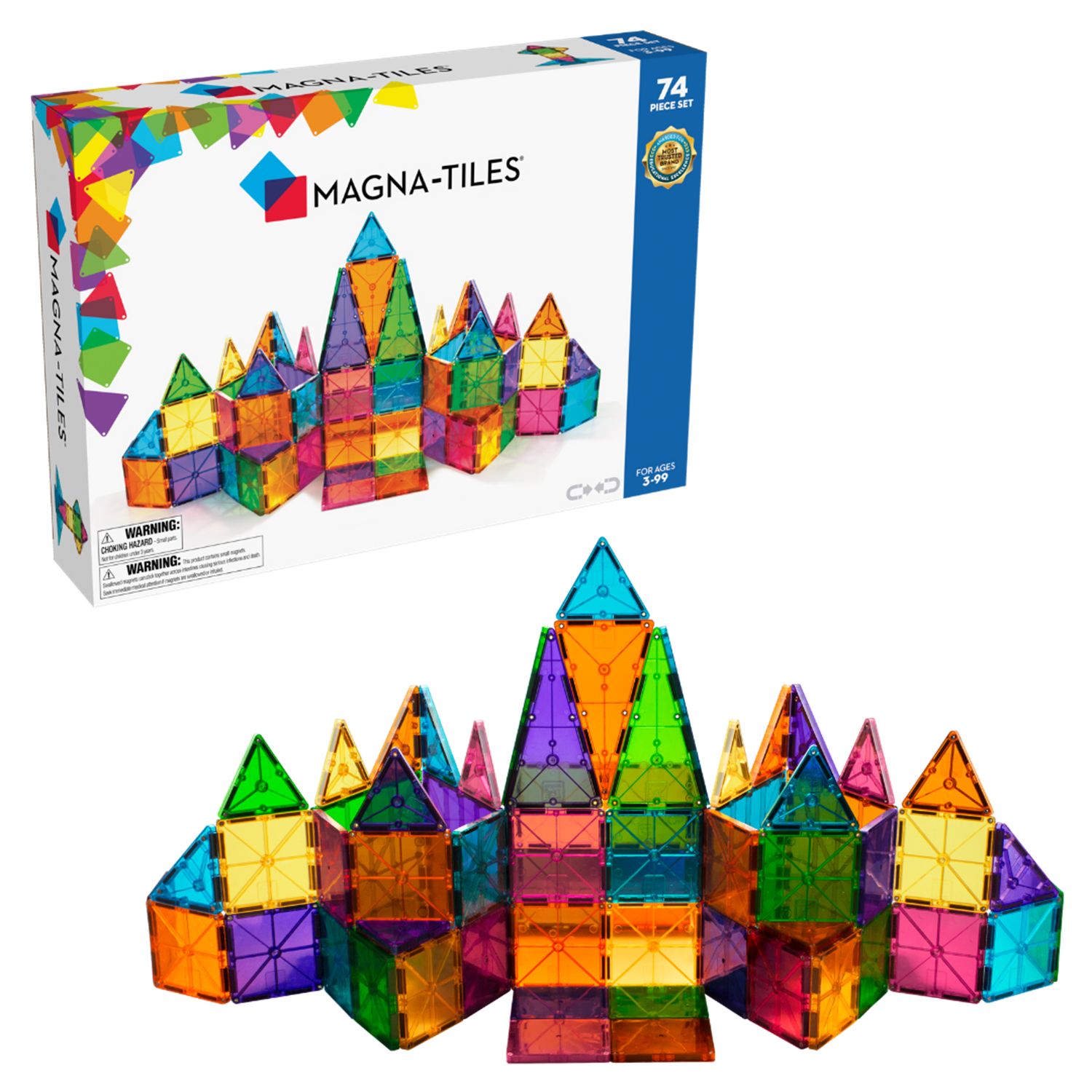 MAGNA-TILES Clear Colors 74pc Set