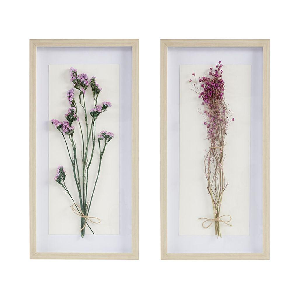 Dried Flower 2-Piece Shadow Box Wall Decor Set