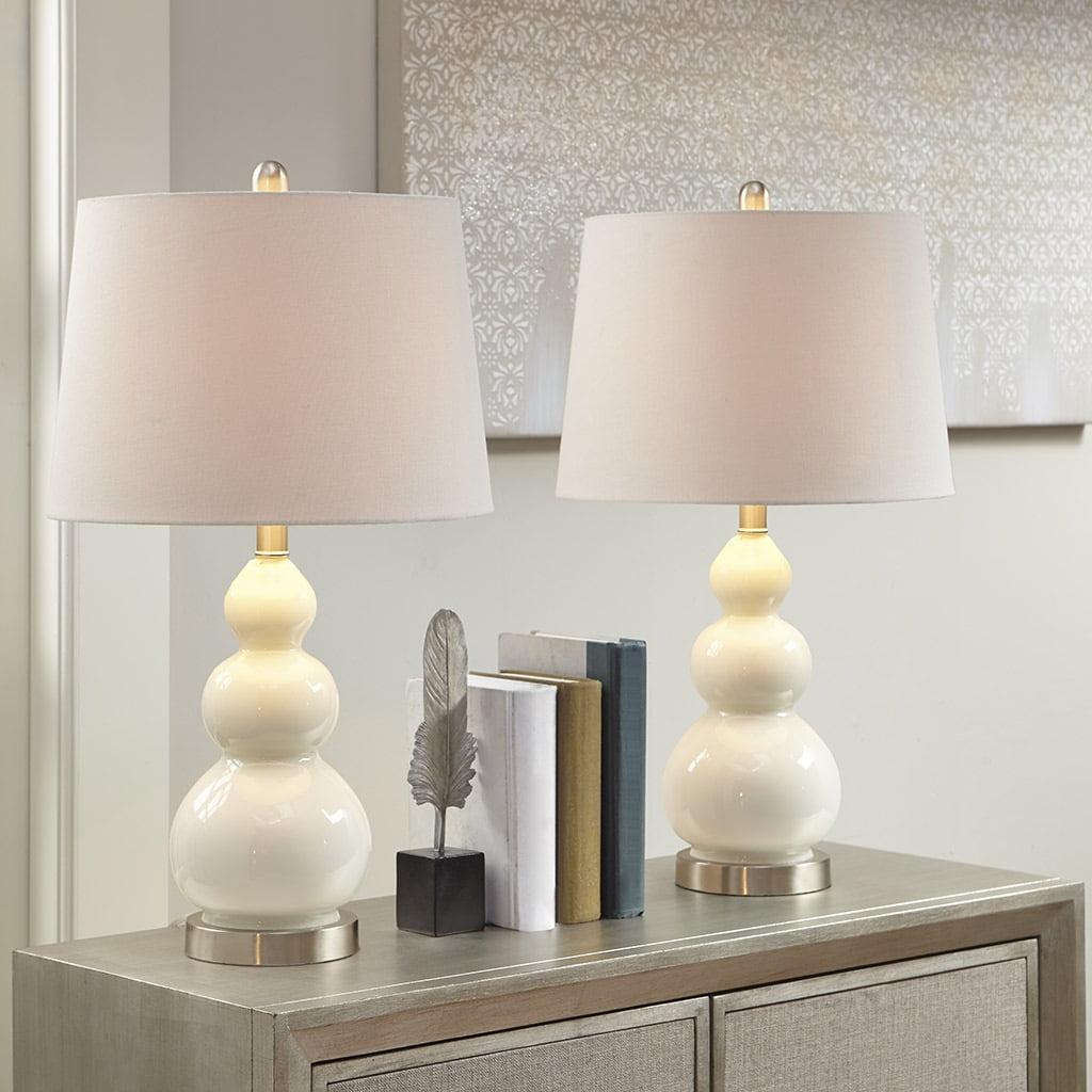 (Set of 2) 26" Covey Table Lamp (Includes LED Light Bulb) White