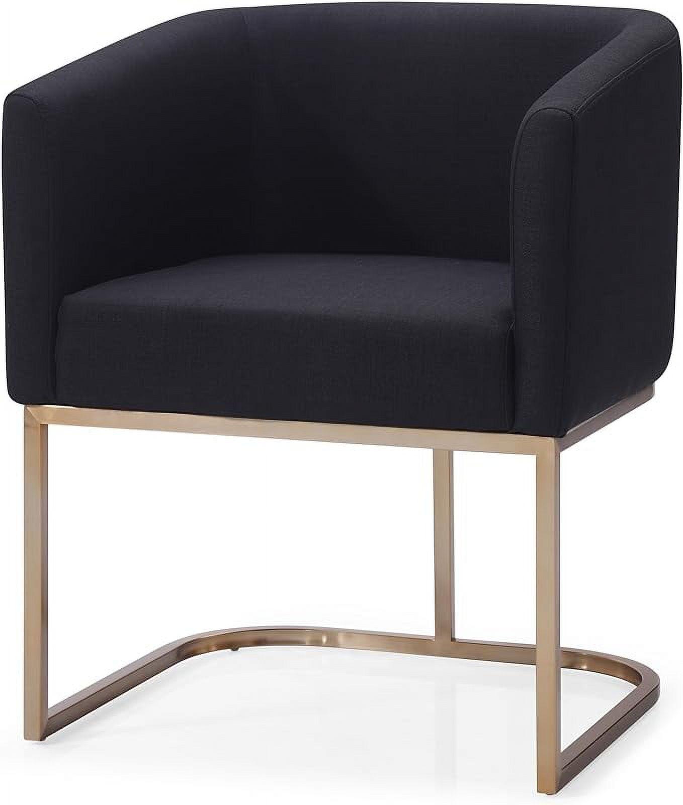 Echo 22.5'' Upholstered Black Dining Chair with Antique Brass Metal Frame