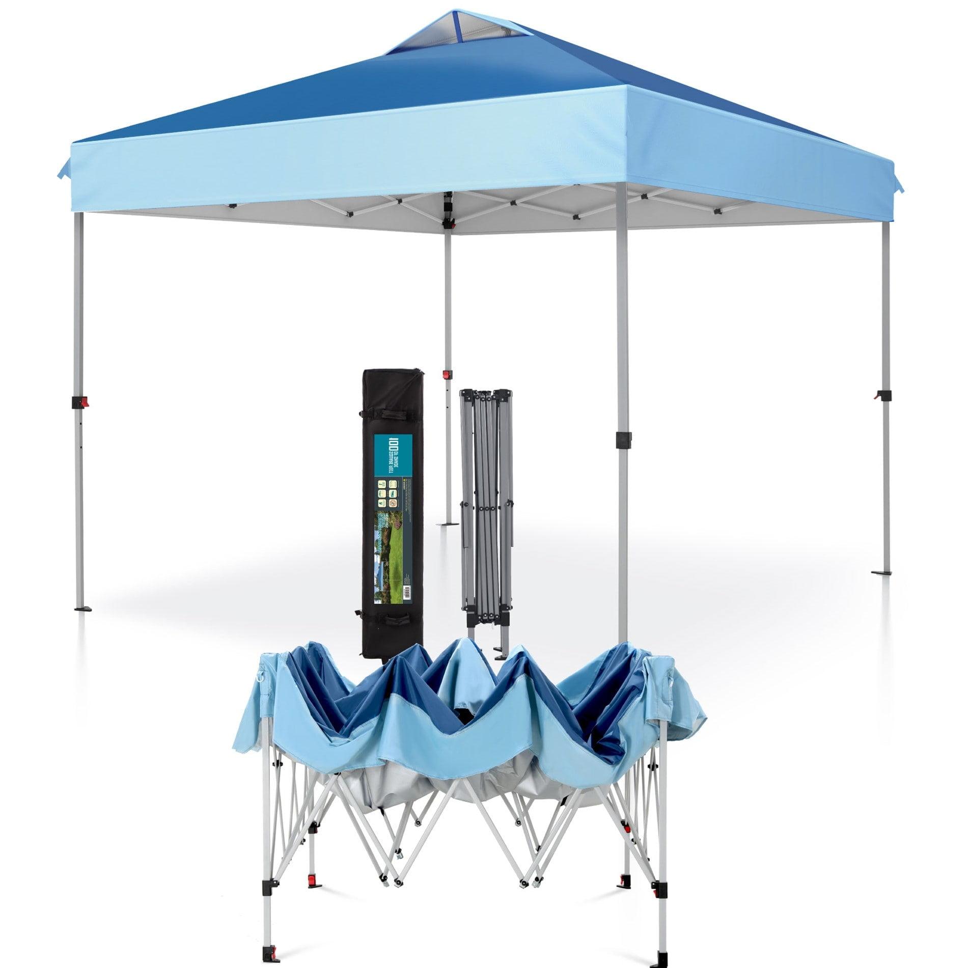 Light Blue 10x10 Pop-Up Canopy with Adjustable Height and Steel Frame