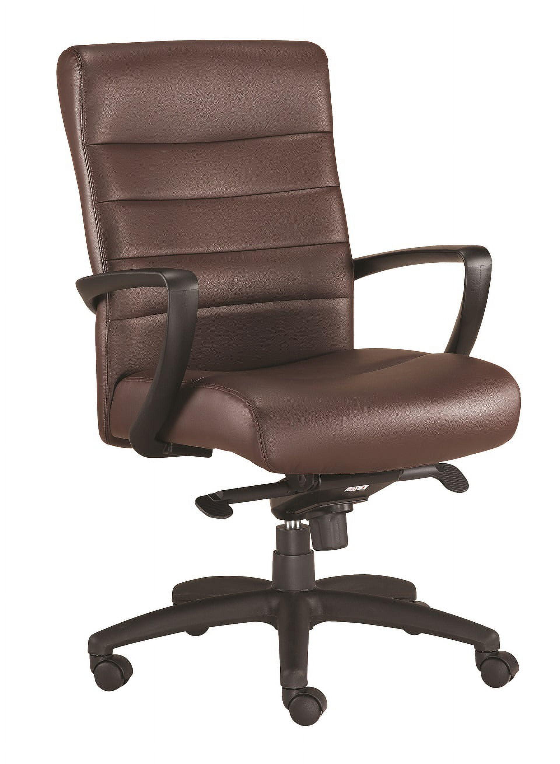 Manchester Mid-Back Executive Swivel Chair in Brown Leather