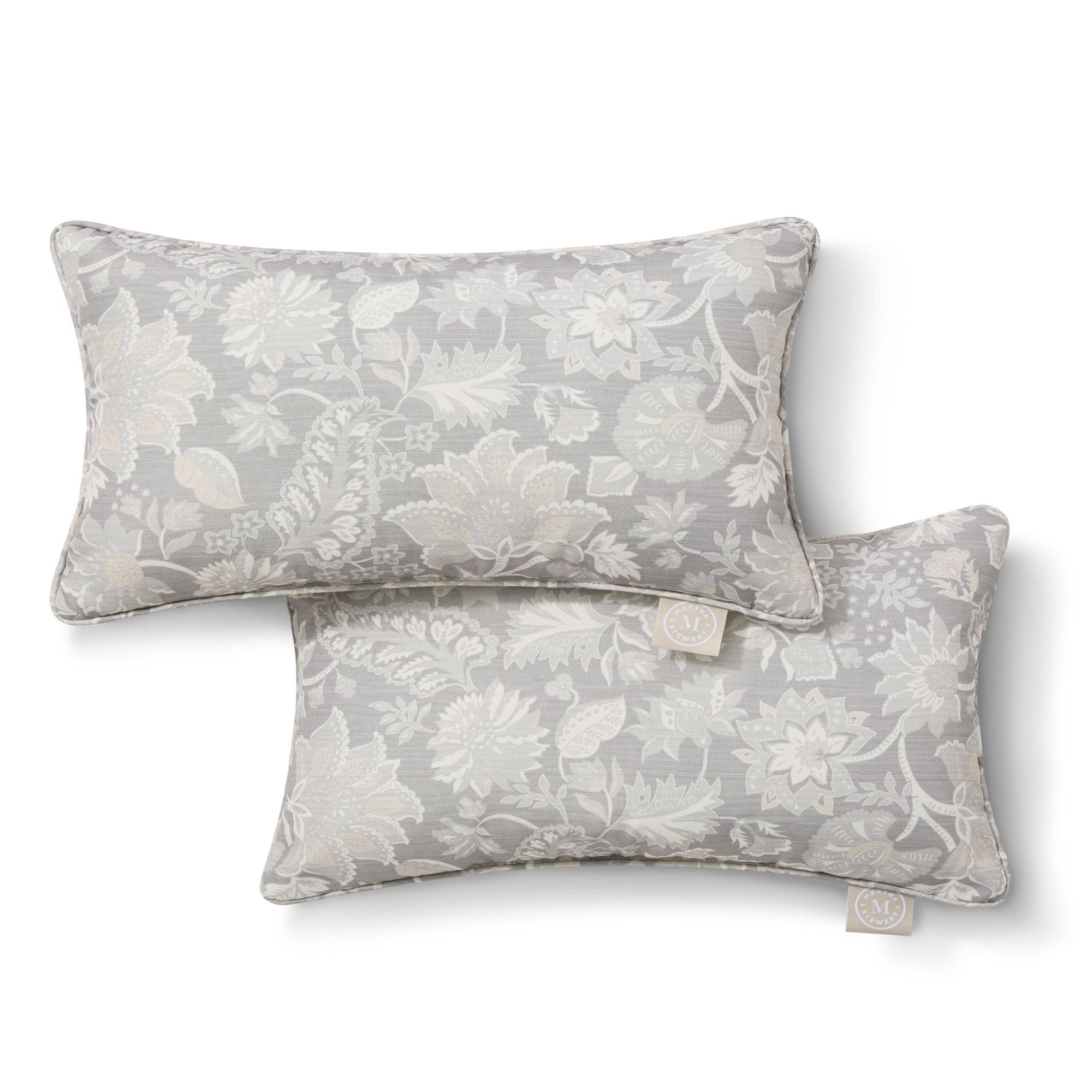 Martha Stewart MARTHA STEWART Distressed Jacobean Indoor Outdoor Lumbar Pillow 2-Pack Set, 18" (Set of 2)