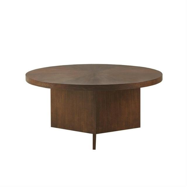 Martha Stewart Martha Stewart Sadie Round Walnut Wood Coffee Table