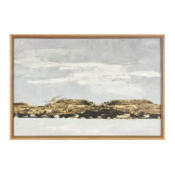 Martha Stewart Foggy Morning Abstract Landscape Framed Canvas Wall Art