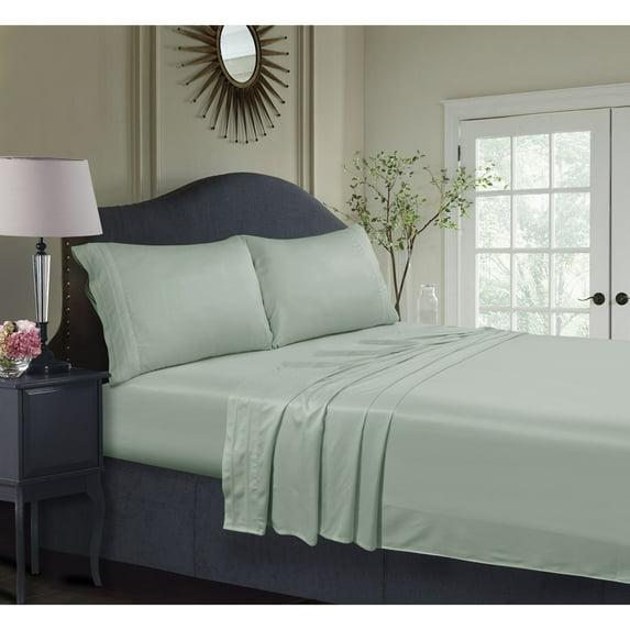 Rayon from Bamboo Solid Pillowcase Pair (King) Sage 300 Thread Count - Tribeca Living