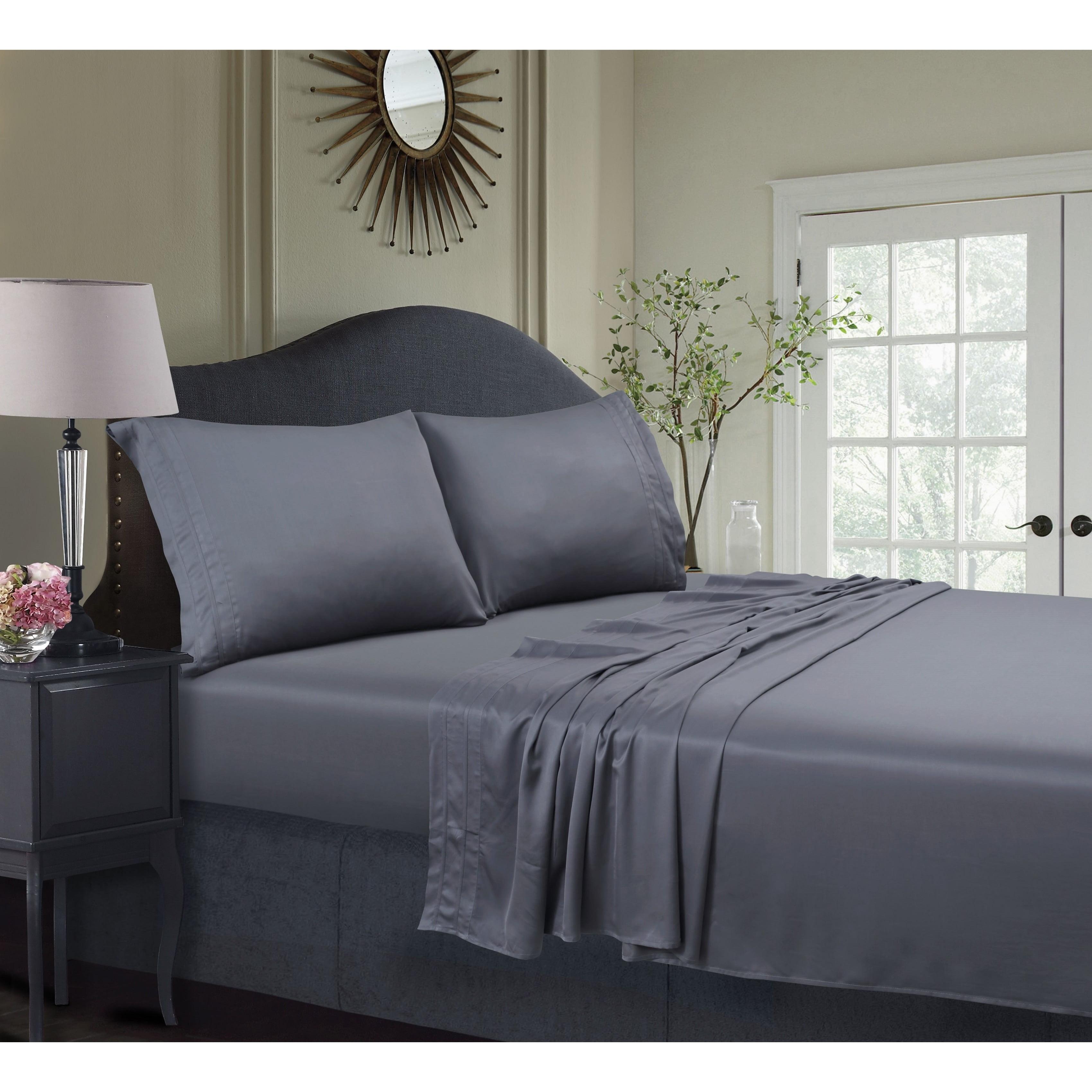 Steel Grey Rayon from Bamboo Sateen Standard Pillowcase Set