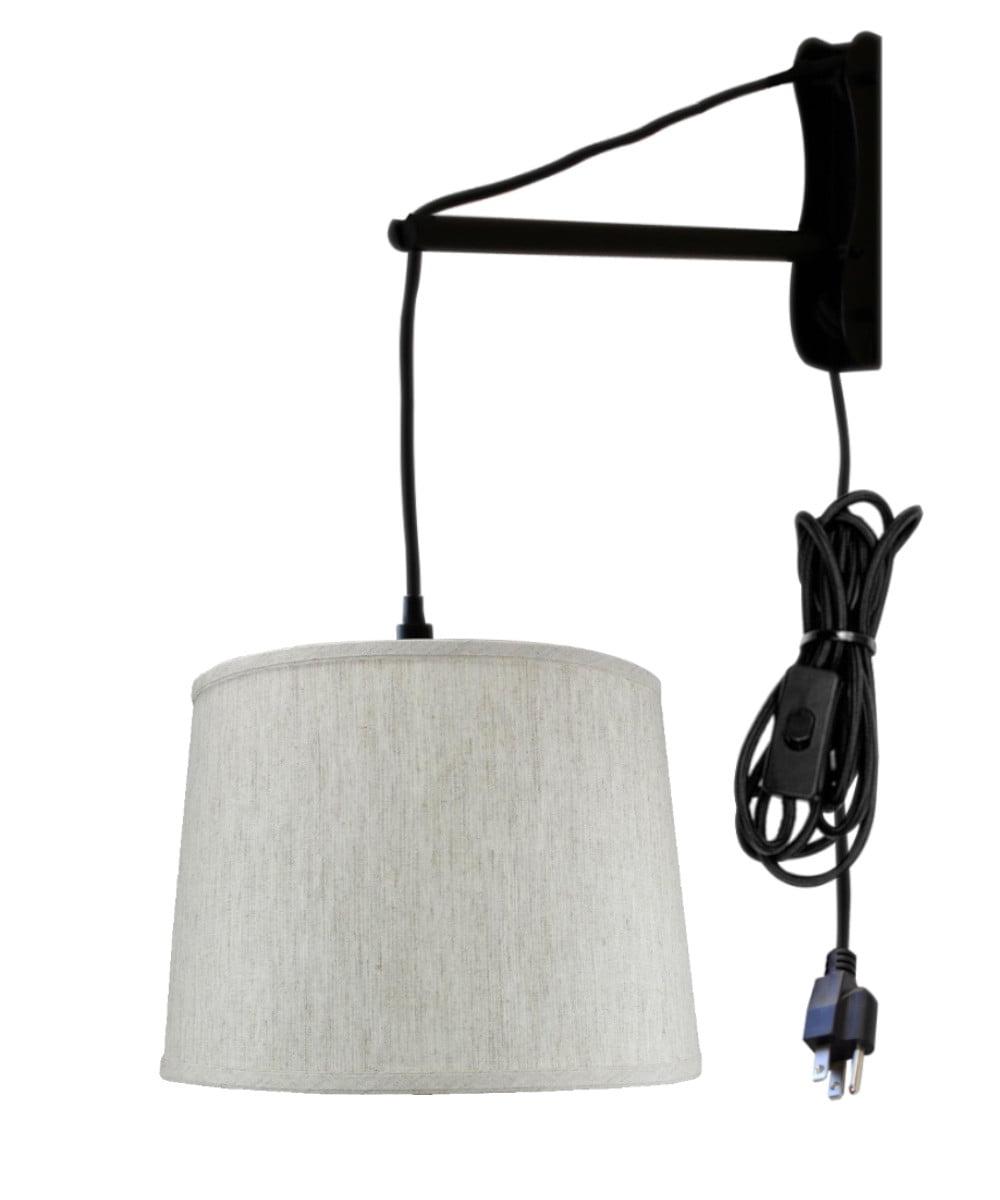 Cantilever Mast 12" Textured Oatmeal Shade Plug-In Wall Mount Pendant