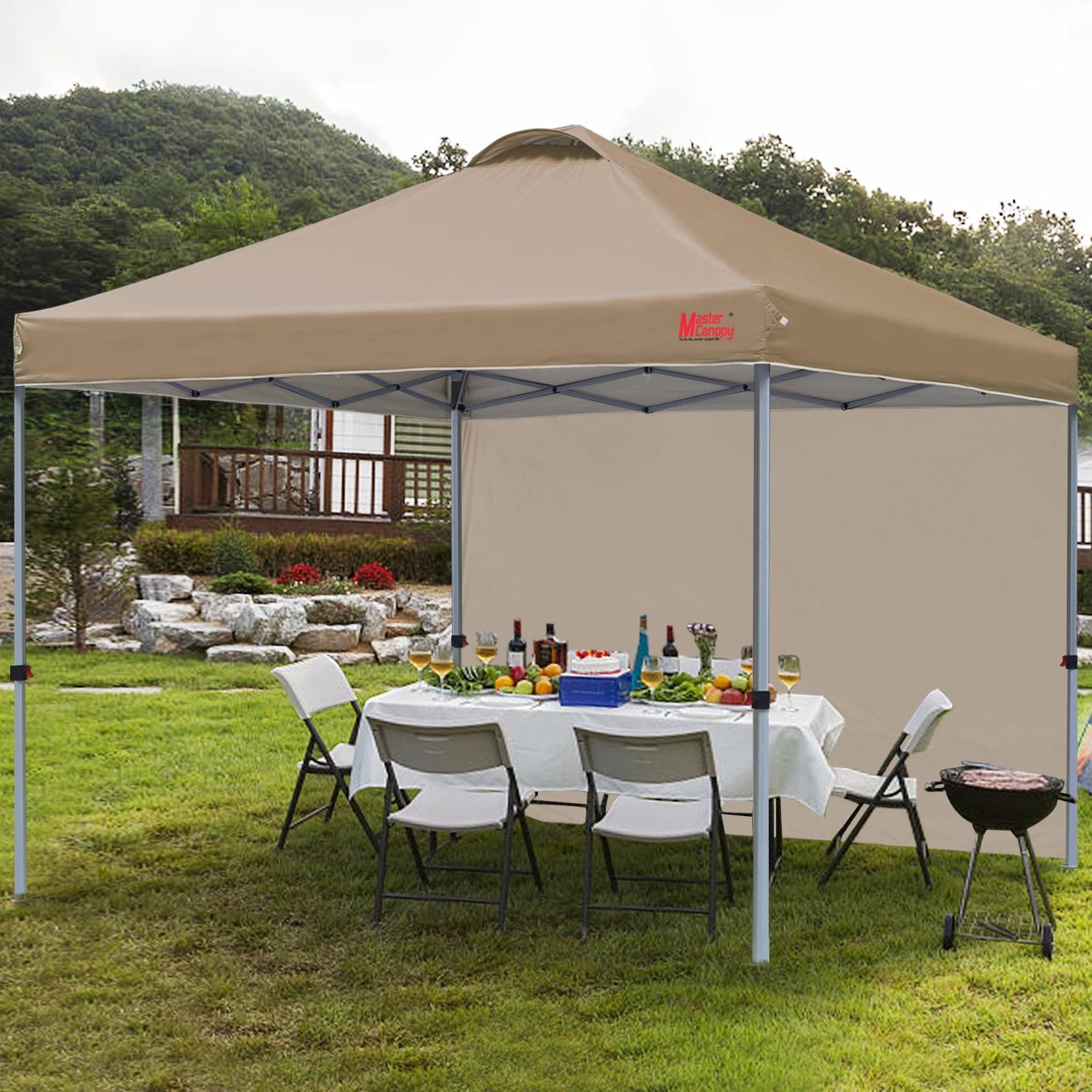 Khaki 8' x 8' Pop-up Canopy Tent with Sidewall