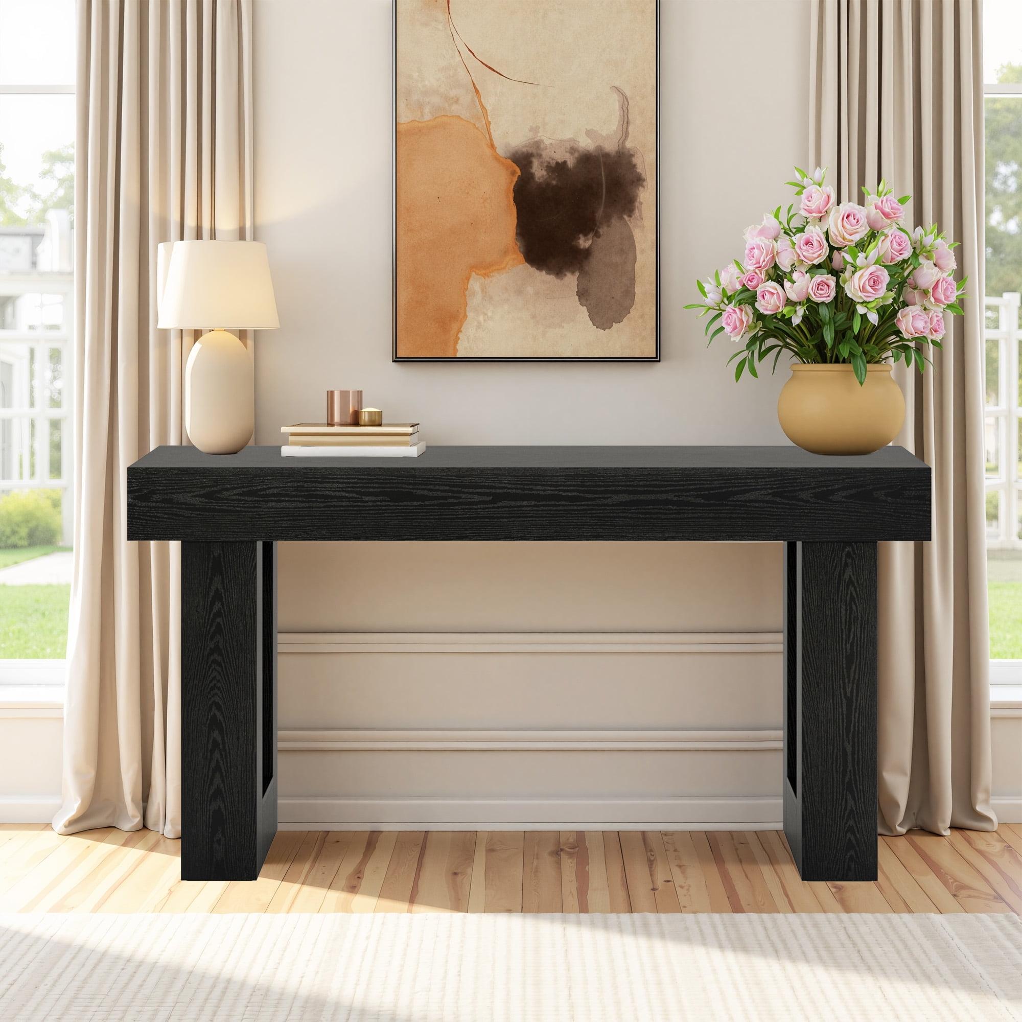 GIODIR 63 Inch Long Console Table, Rustic Wooden Sofa Table Behind Couch, Farmhouse Entryway Table, Industrial Accent Furniture For Entrance, Foyer, Hallway, Living Room