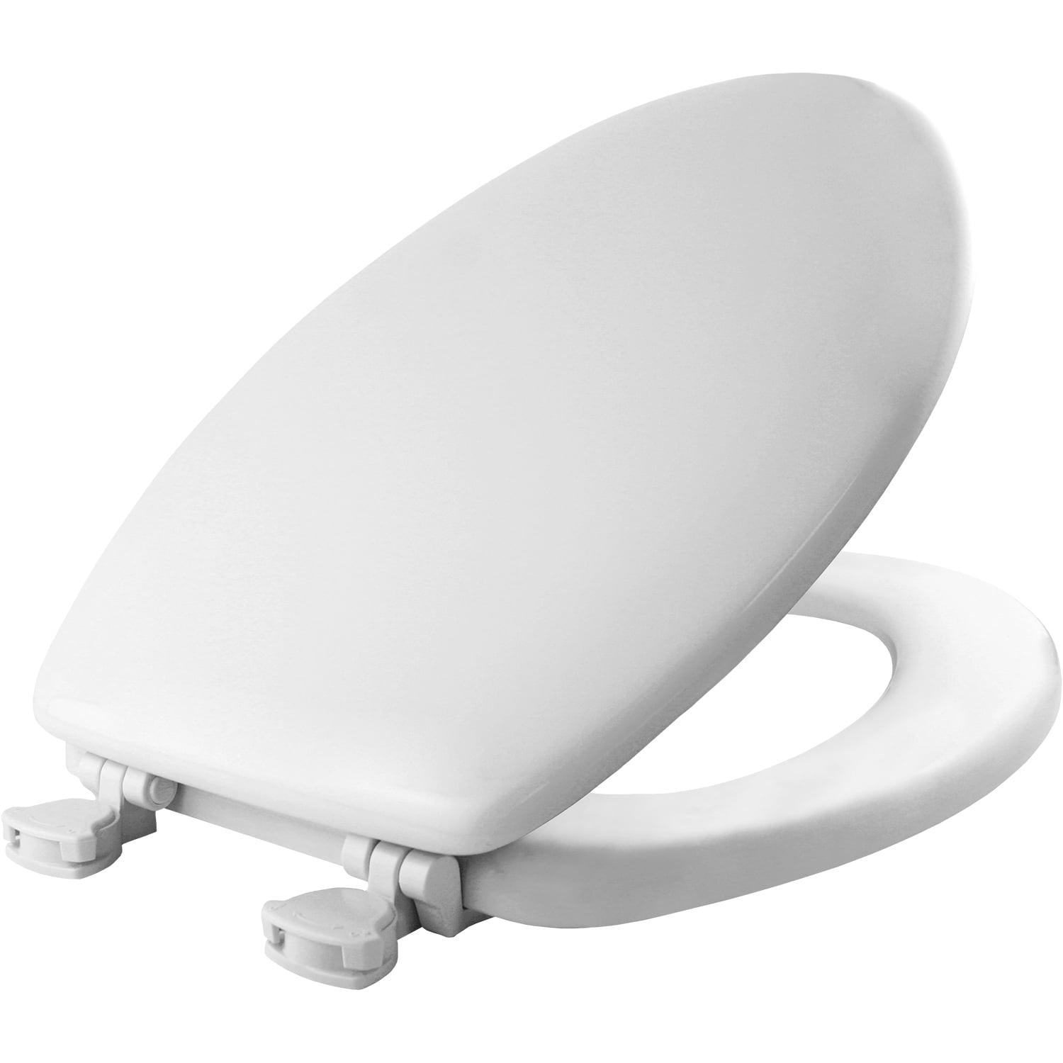 Mayfair Westport 1844EC Wood Toilet Seat with Easy Clean & Change Hinges, Elongated, White