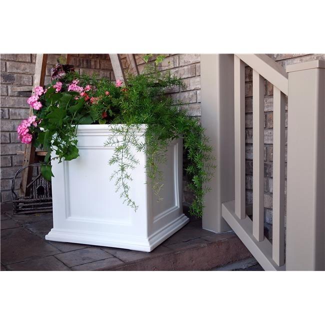Mayne Fairfield 20" x 20" x 20" Square White Self Watering Plastic Planter