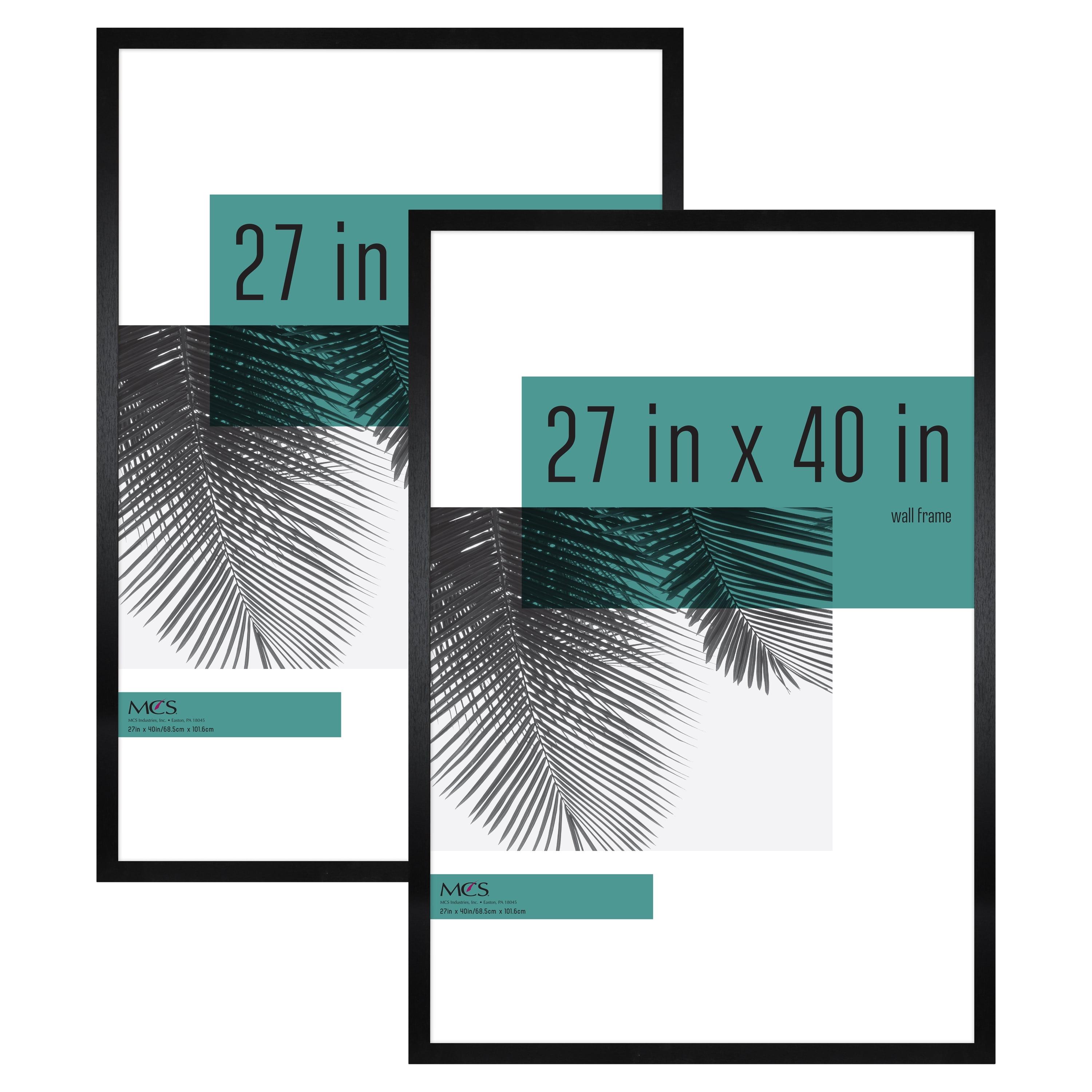 Classic Black Woodgrain 27x40 Wall Mount Poster Frames, 2-Pack