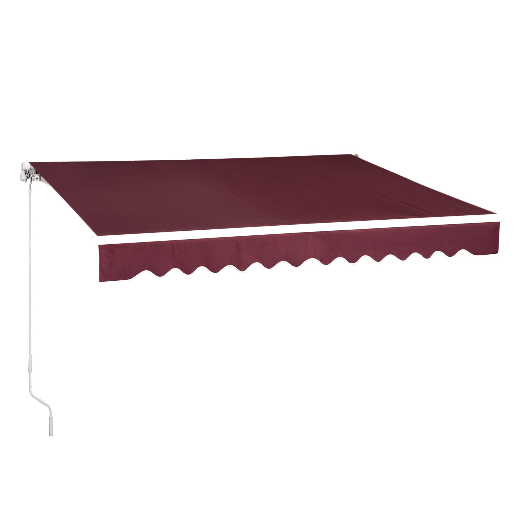 Burgundy 12' x 10' Manual Retractable Patio Awning