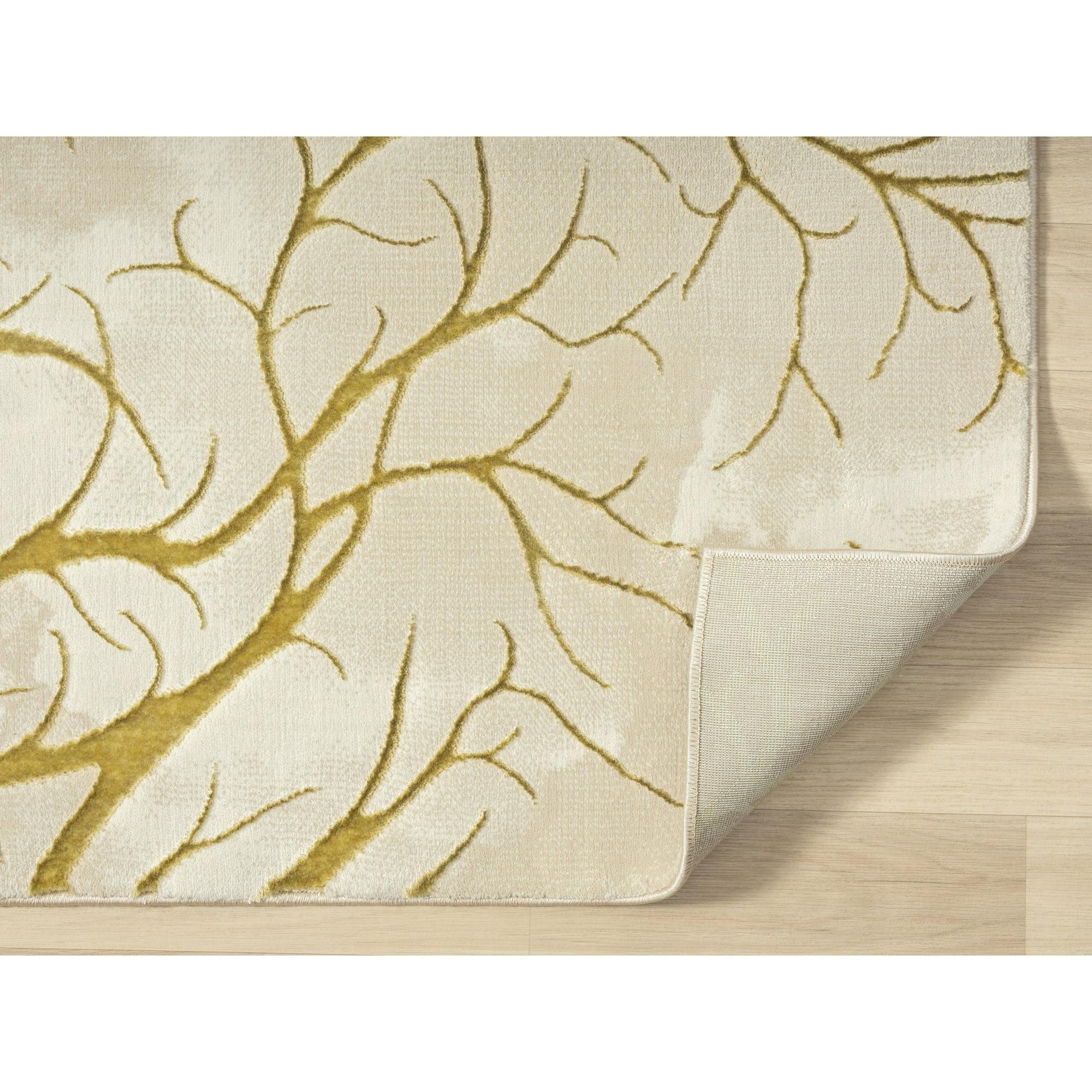 Ksamil Abstract Area Rug In Beige/Gold