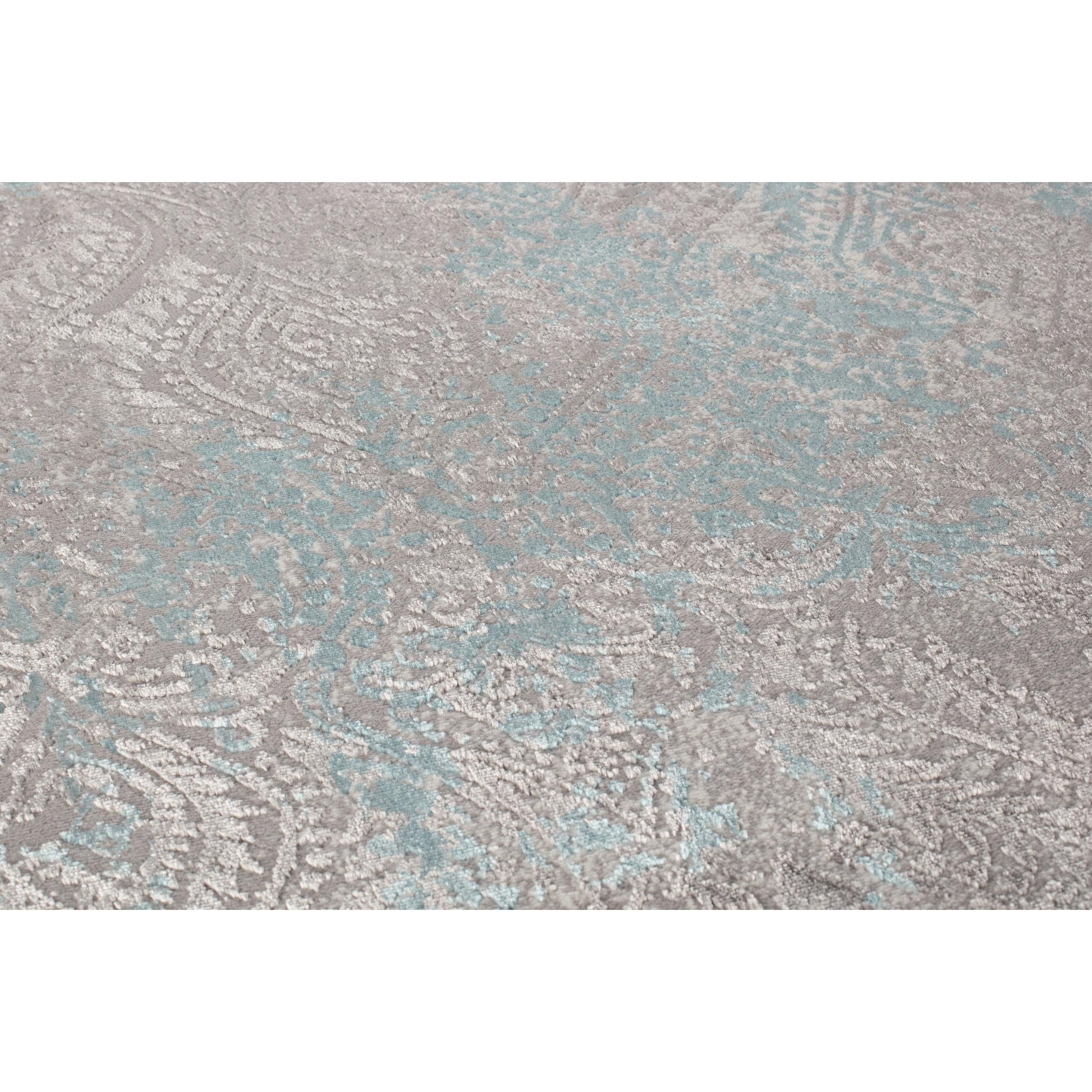 MDA Rug Imports Maz Collection Distressed Abstract Area Rug 4' x 6' - Grey/Blue