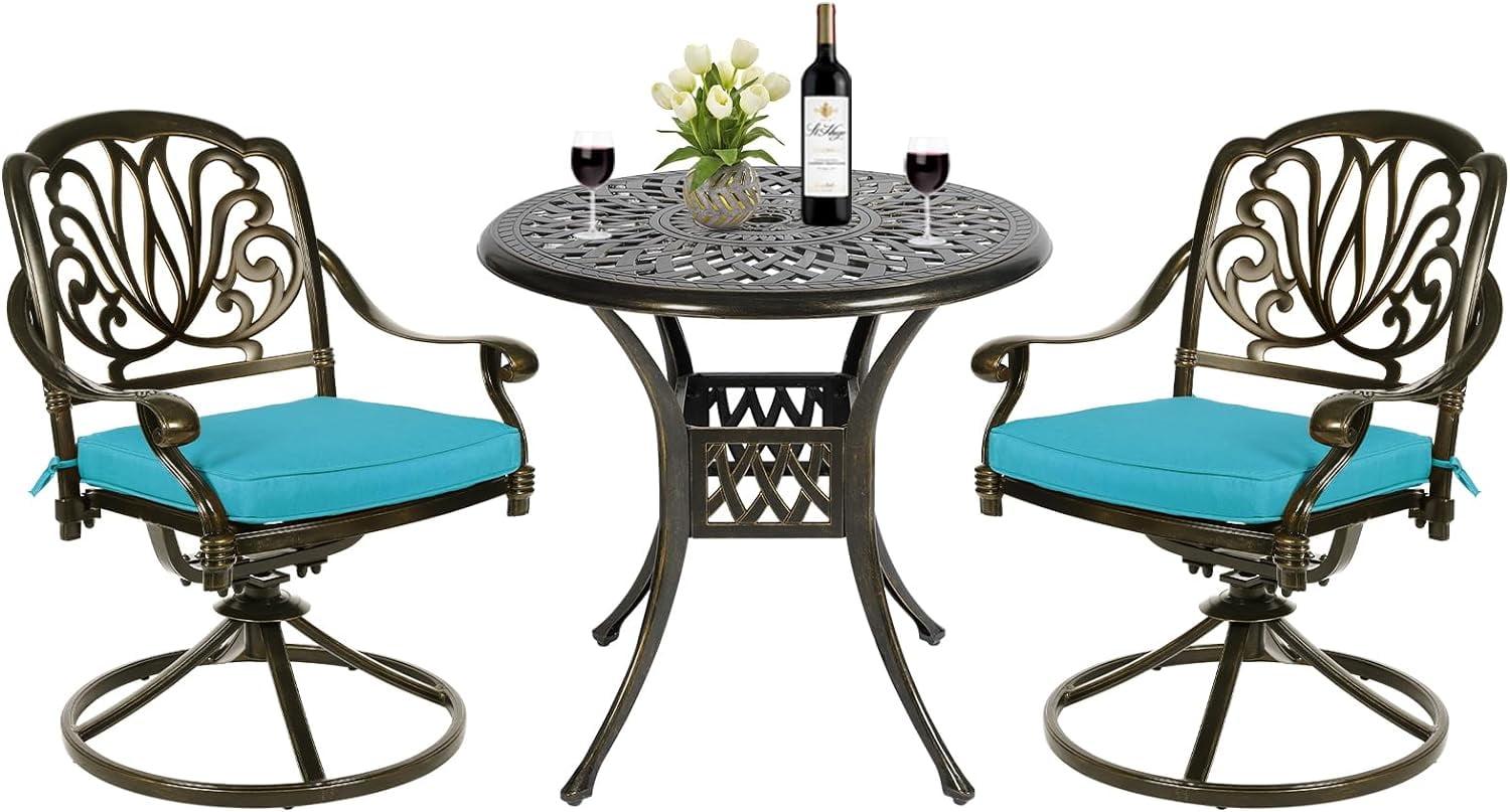 2 - Person Round Outdoor Dining Set with Cushions