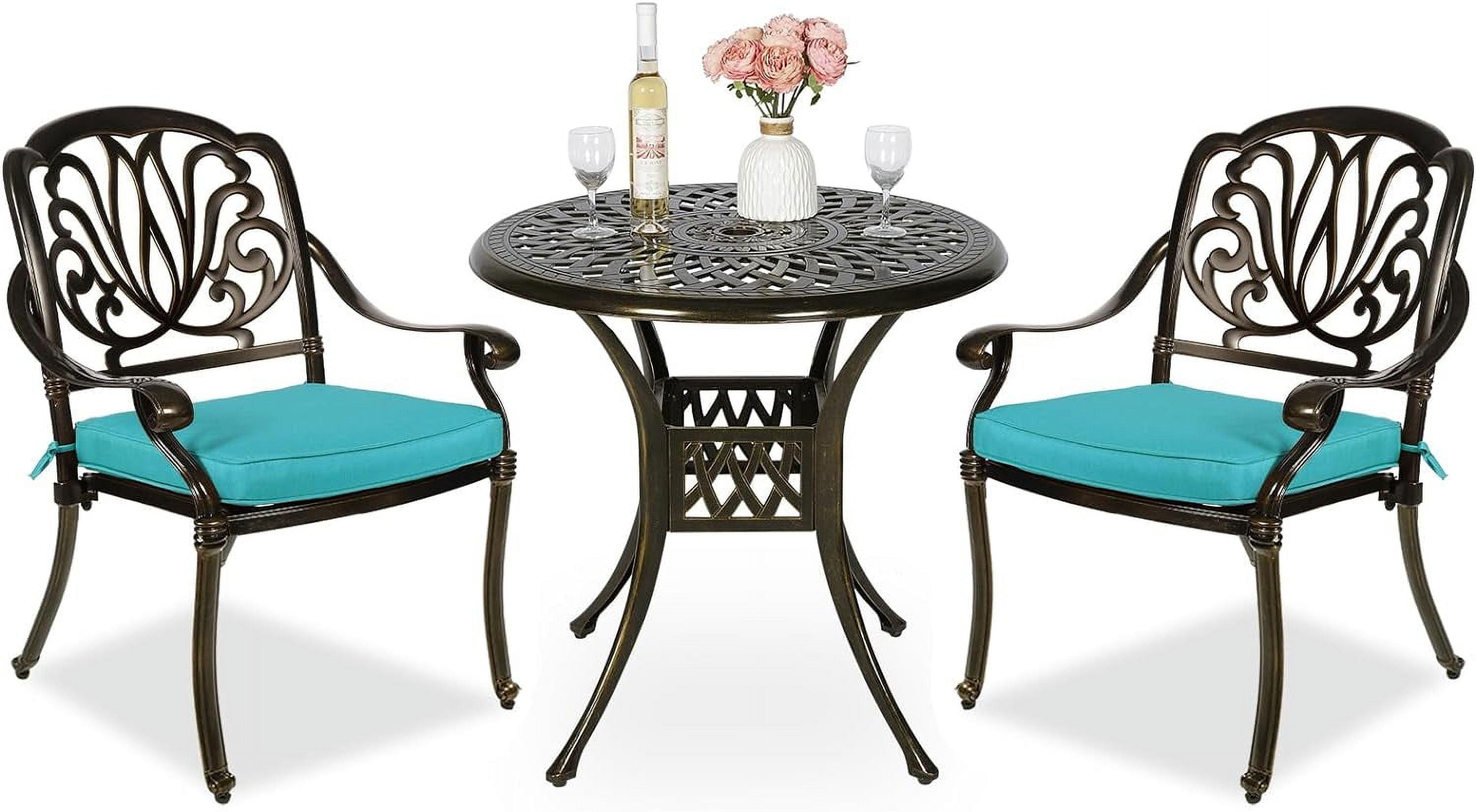 2 - Person Round Outdoor Dining Set with Cushions