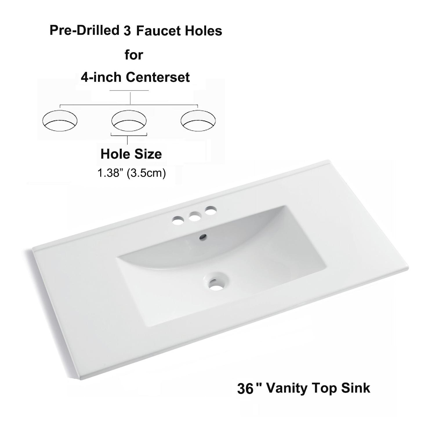 MEJE 36'' Ceramic Single Bathroom Vanity Top with Sink