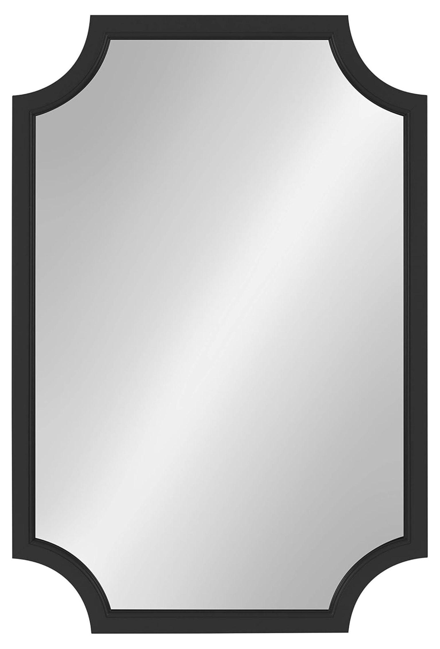 Kate and Laurel 24" x 36" Hogan Framed Scallop Wall Mirror Black : Modern Style, MDF Frame, No Assembly Required