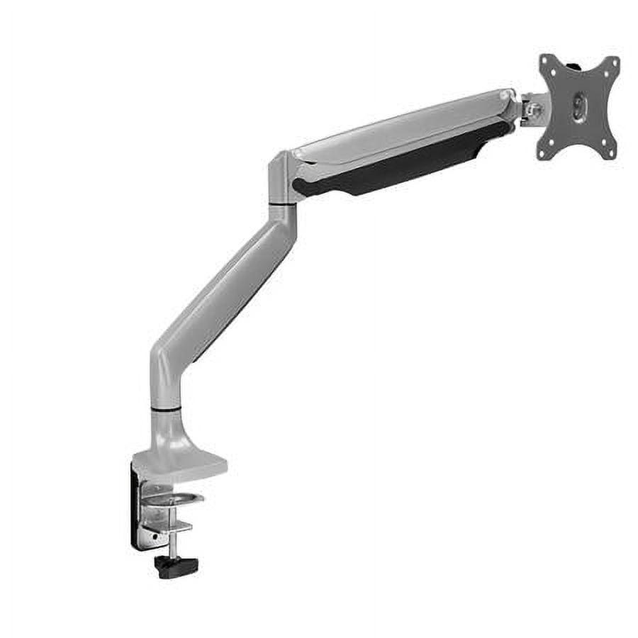 Silver Gas Spring Single Monitor Arm Desk Mount