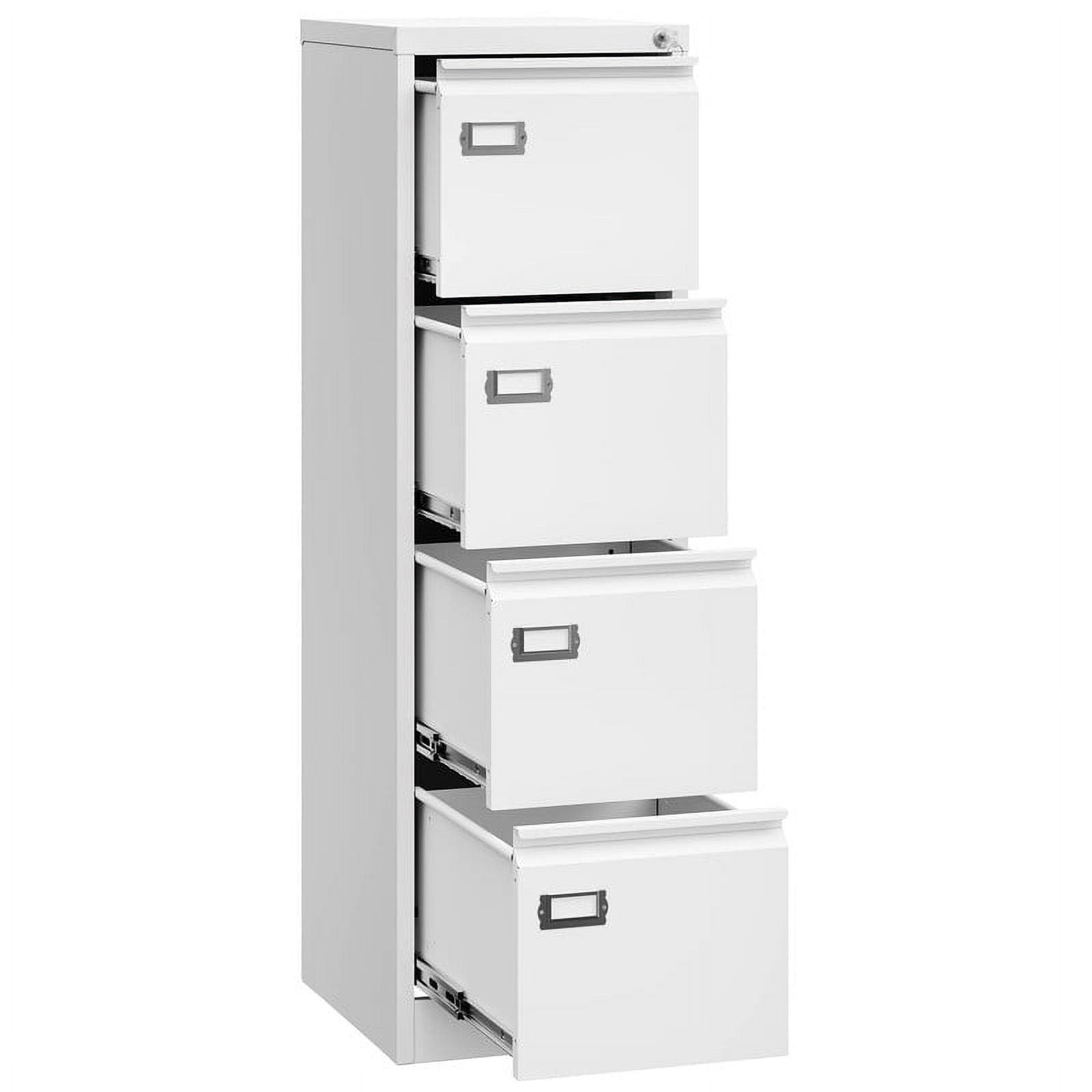 U-SHARE File Cabinet,Metal Small Filing Cabinets with Lock,15.1IN Wide Storage A4/F4/Letter/Legal for Home Office-Assembly Required (-White)