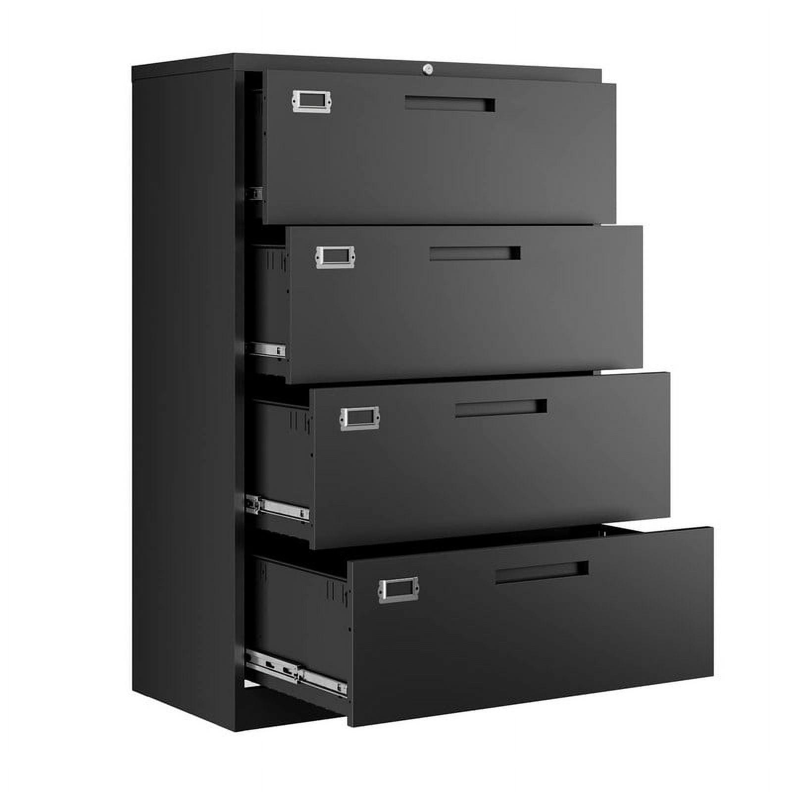 Letaya File Cabinets,4 Drawer Metal Lateral Filing Organization Storage Cabinets with Lock,Home Office for Hanging Files Letter/Legal/F4/A4 Size (Require Assembly)