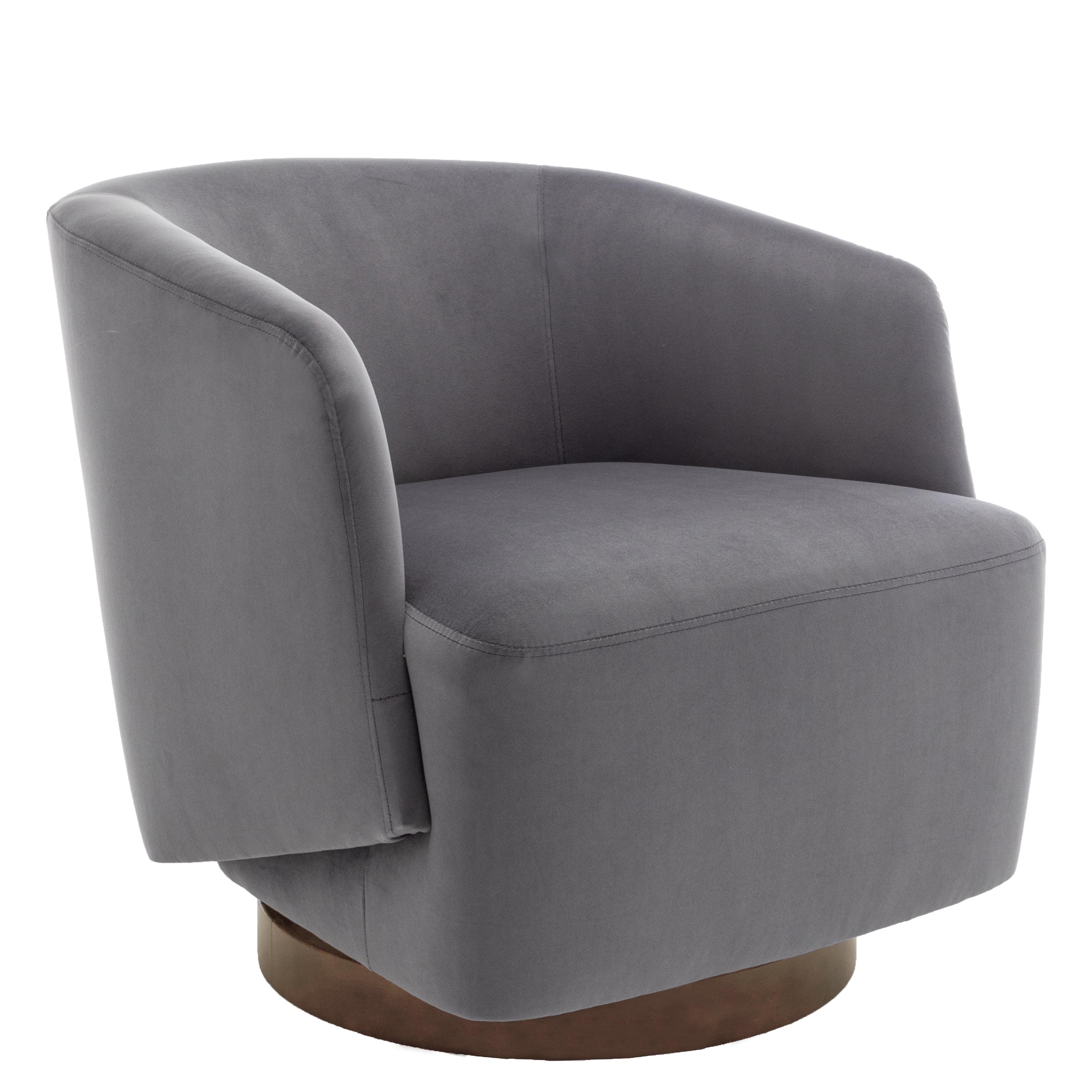 Ibrain Upholstered Swivel Barrel Chair